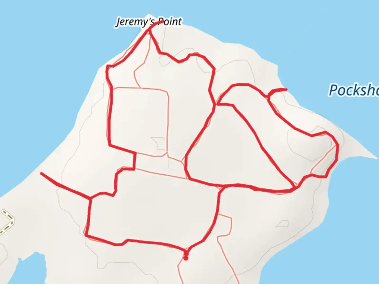 An image depicting the trail Bettys Neck and Jeremys Point Loop and its surrounding area.