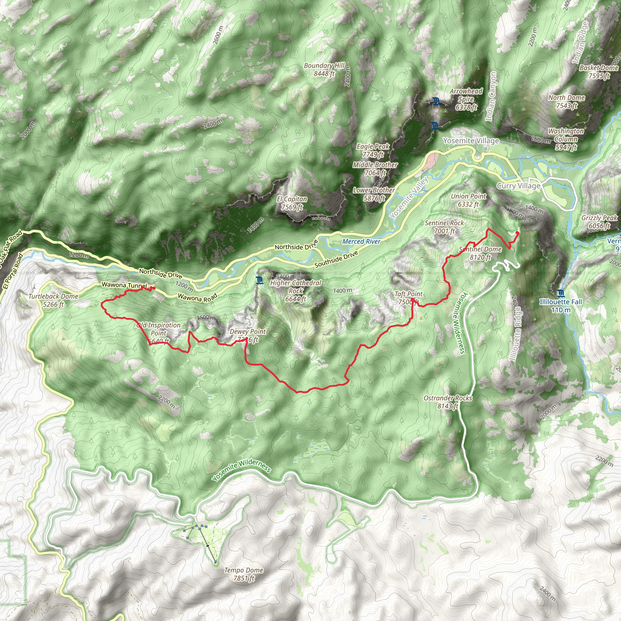 Pohono Trail mobile static map