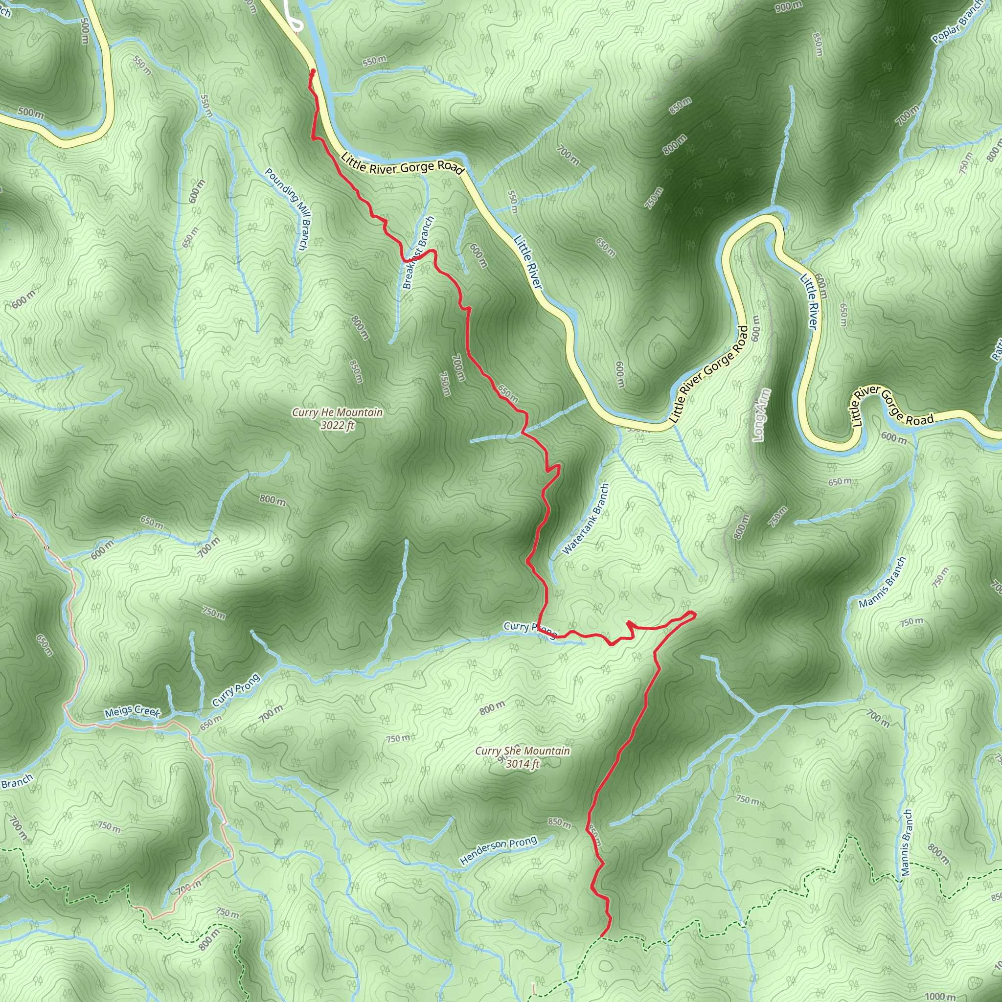 Curry Mountain Trail mobile static map