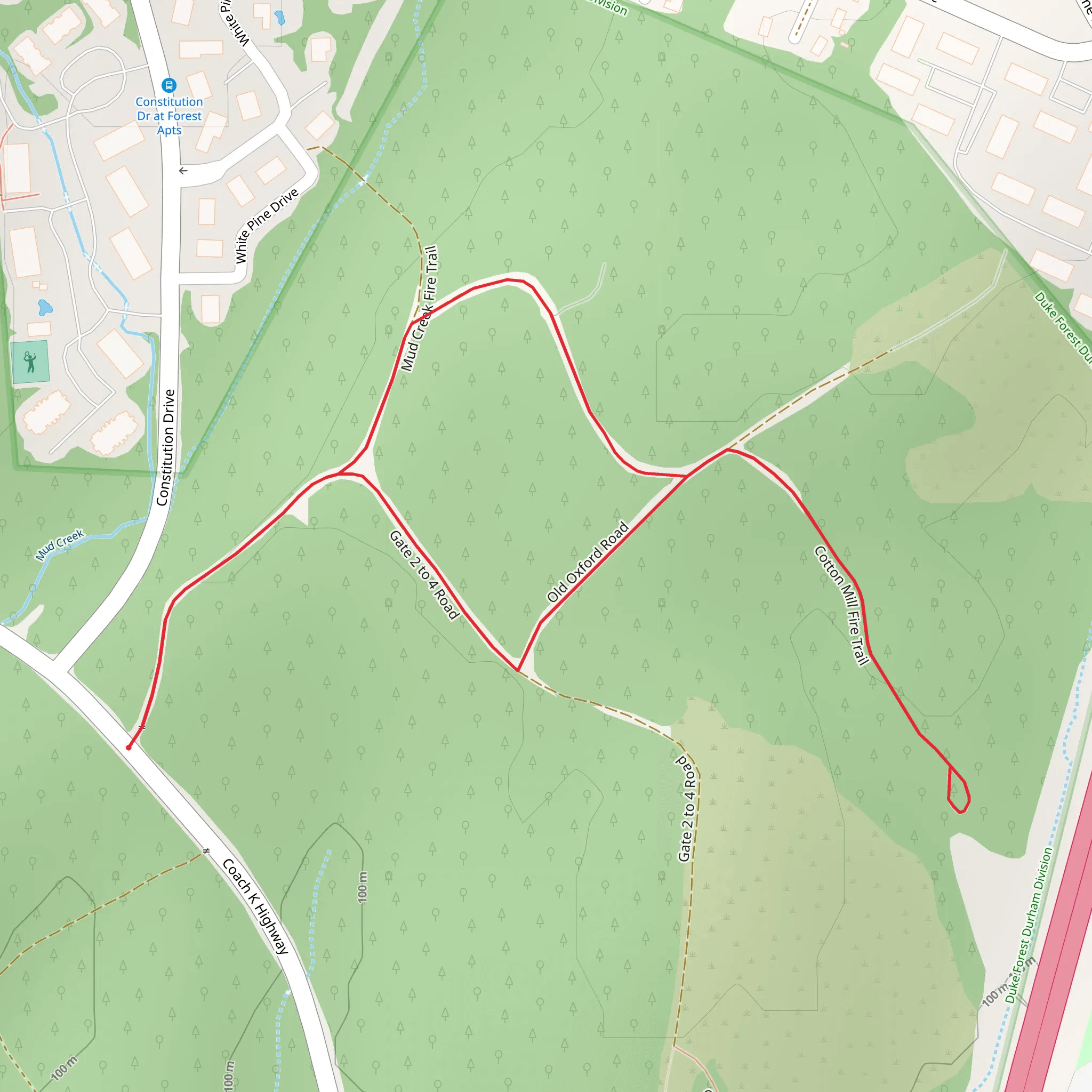Mud Creek Fire and Cotton Mill Fire Loop Trail mobile static map