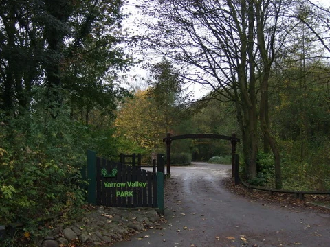 An image depicting the trail Yarrow Valley Country Park and its surrounding area.