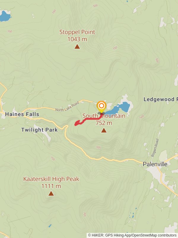 Kaaterskill Falls via South Lake Road mobile static map