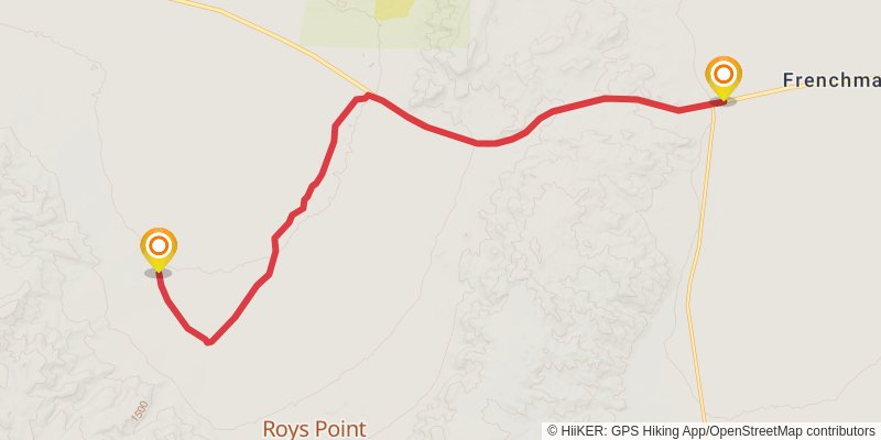 American Discovery Trail - Nevada stage 32 Map