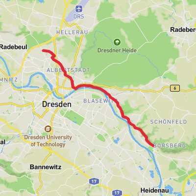 Pillnitz to Trachau Walk mobile static map