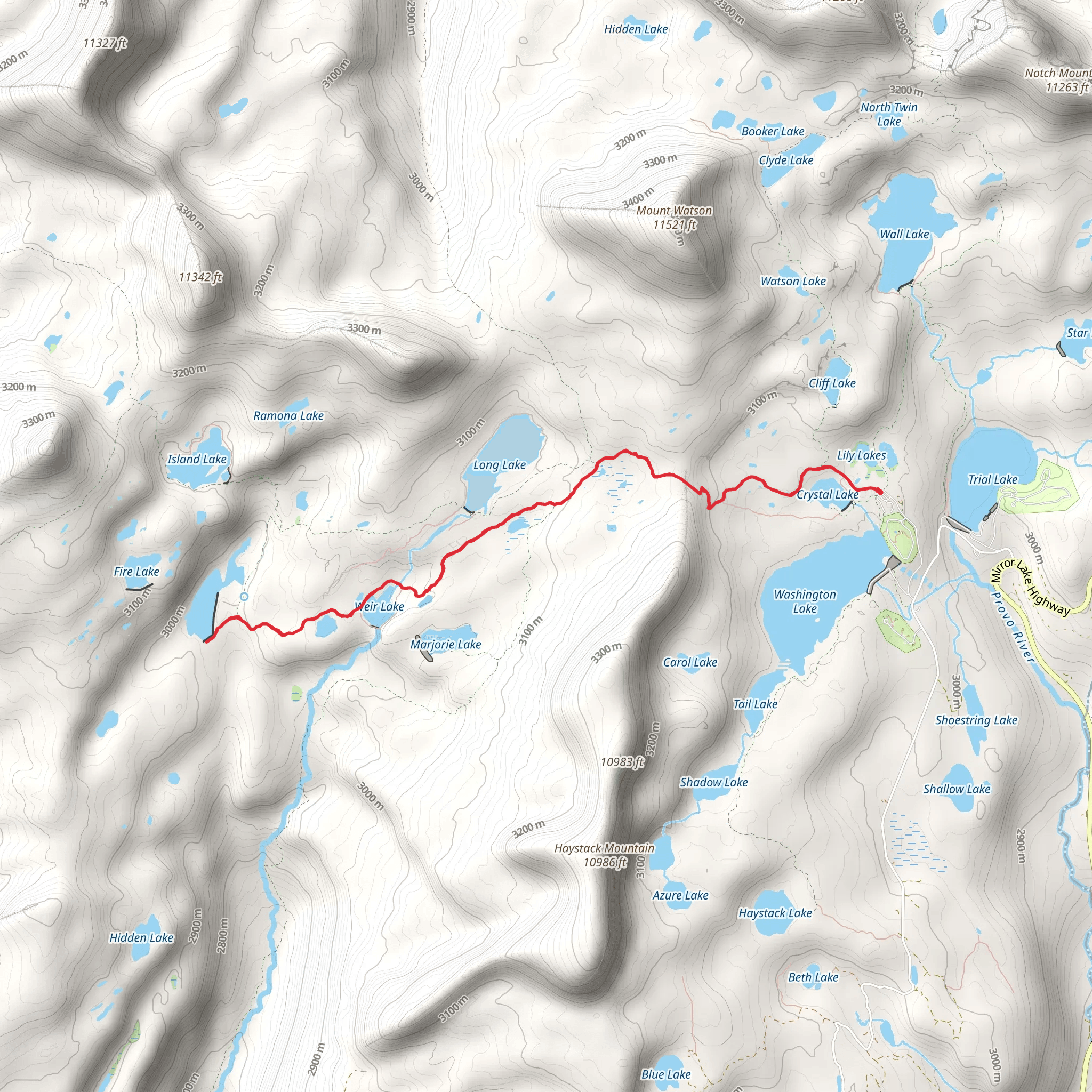North Fork Provo River Trail and Duck Lake Trail mobile static map