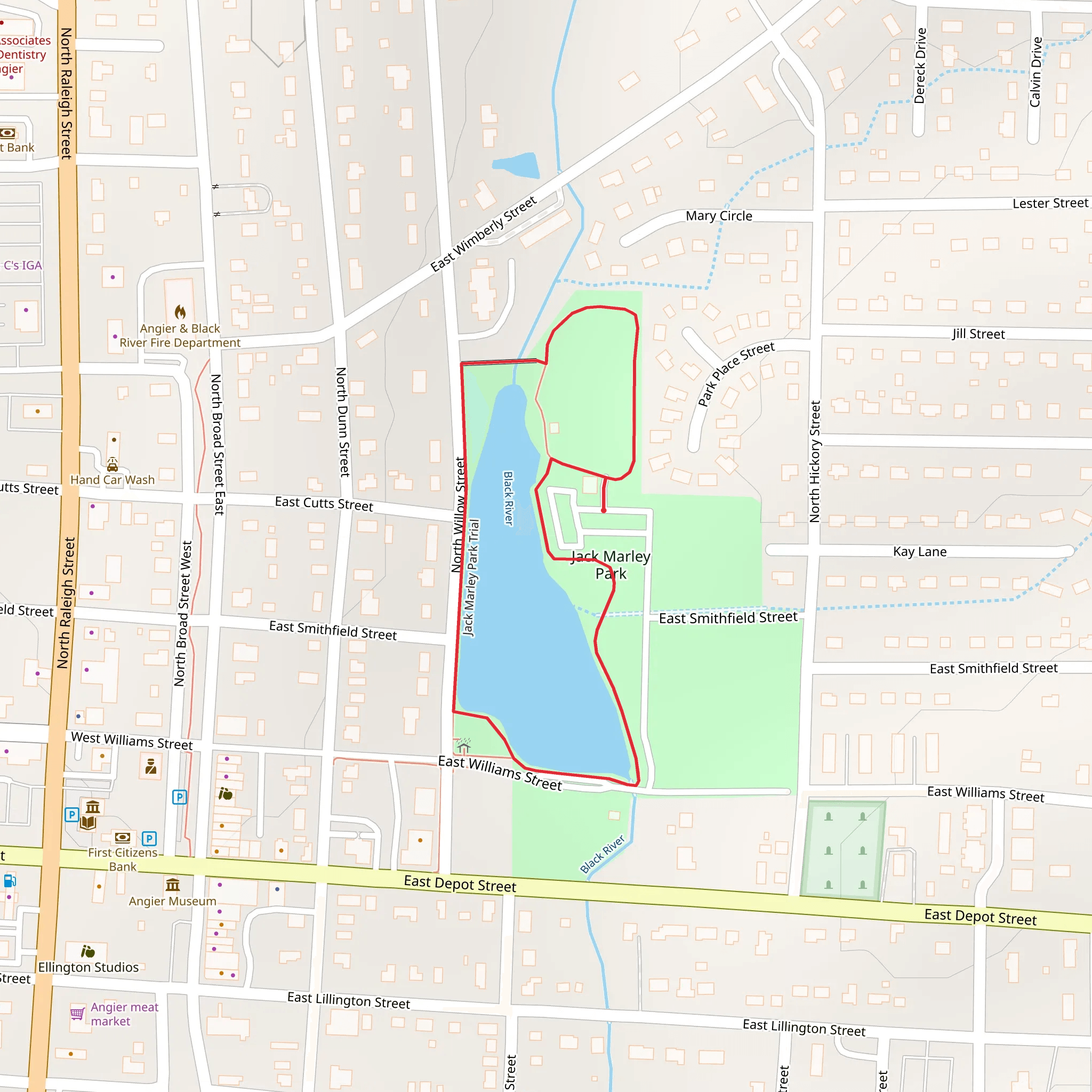 Jack Marley Park Loop via Black River mobile static map