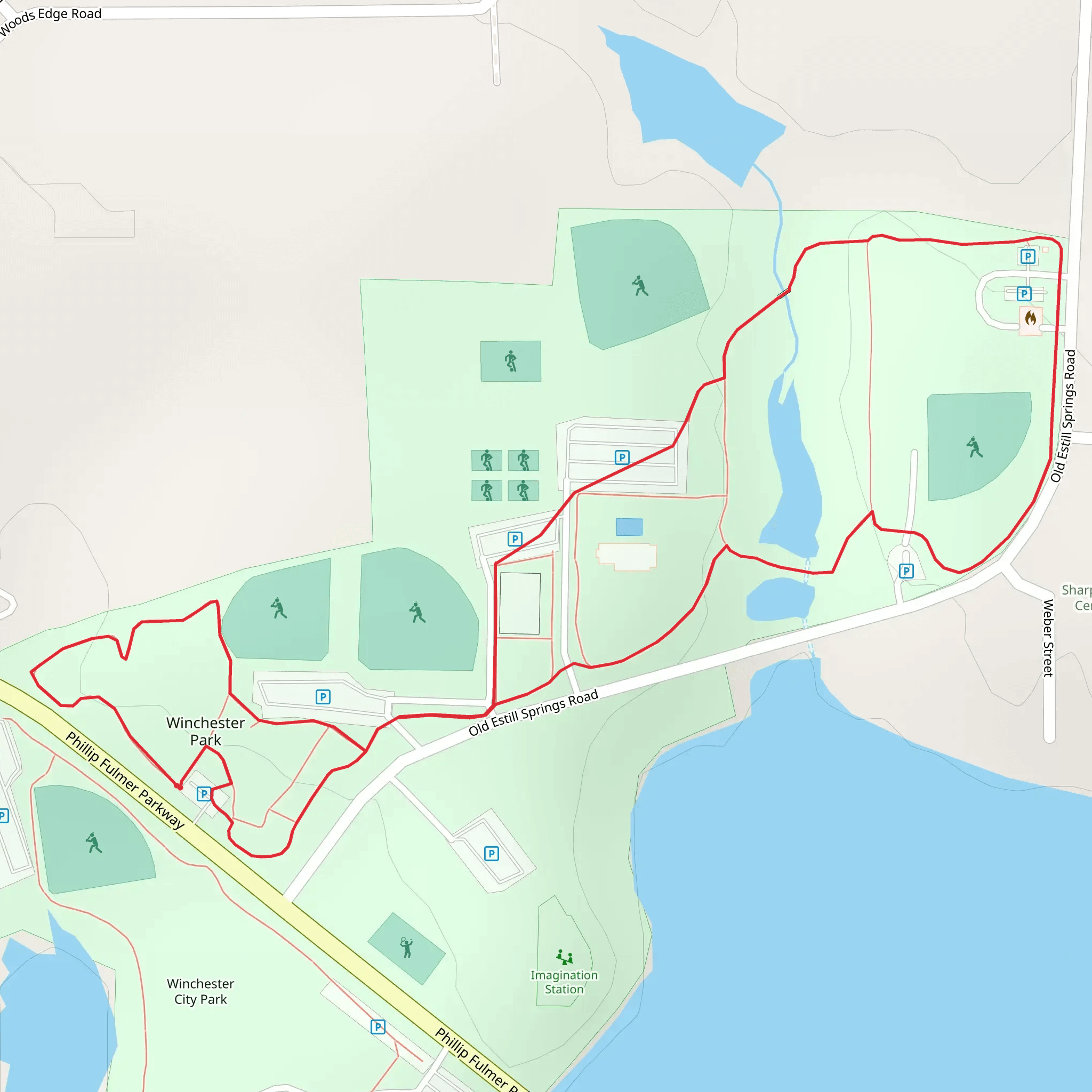 Winchester Park Loop mobile static map
