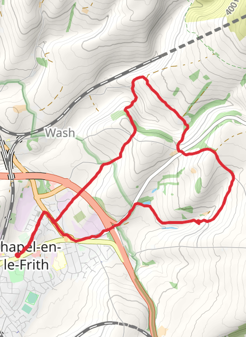 Hike on The Five Halls Walk - Chapel-en-le-Frith - Walking Route mobile static map