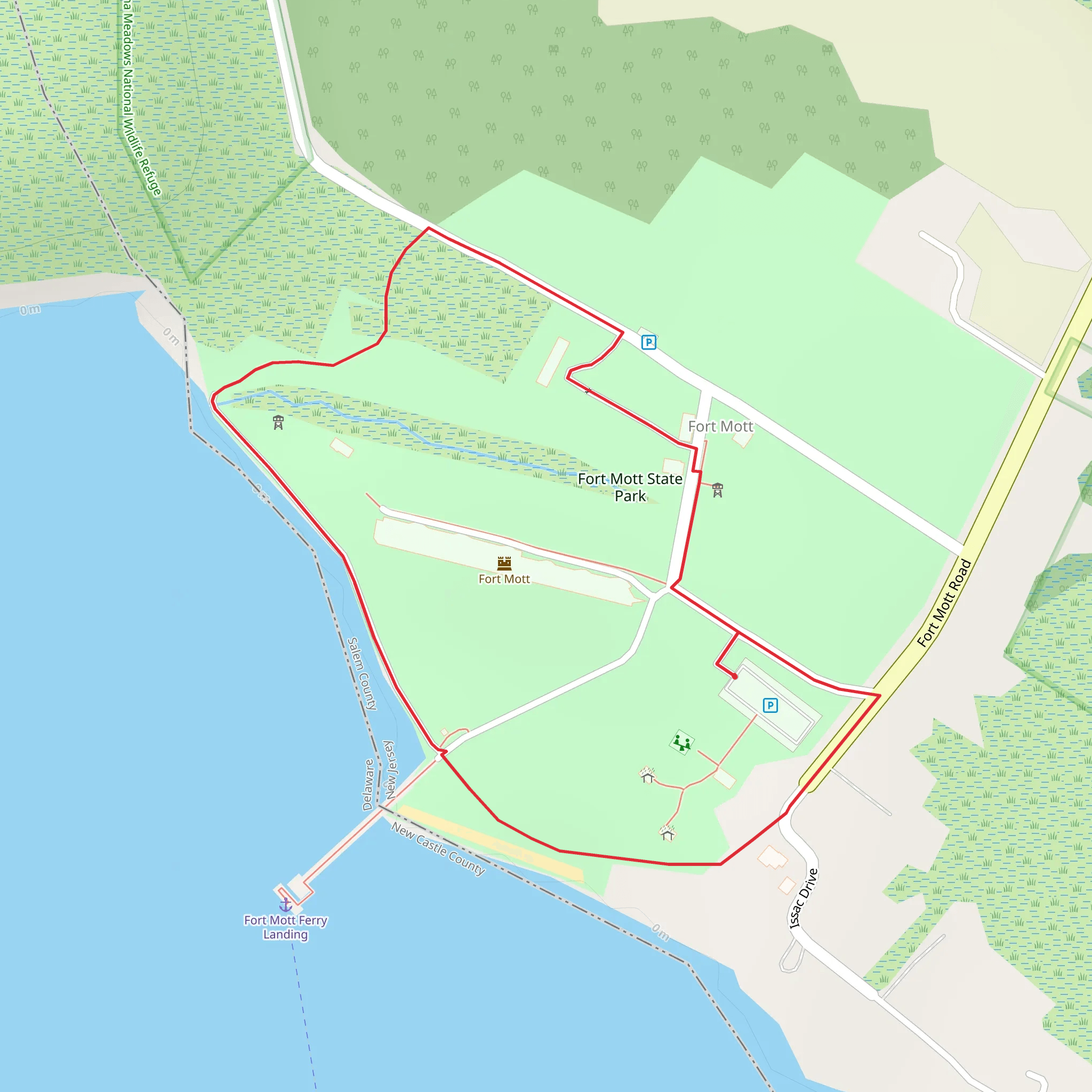 Fort Mott State Park Loop mobile static map