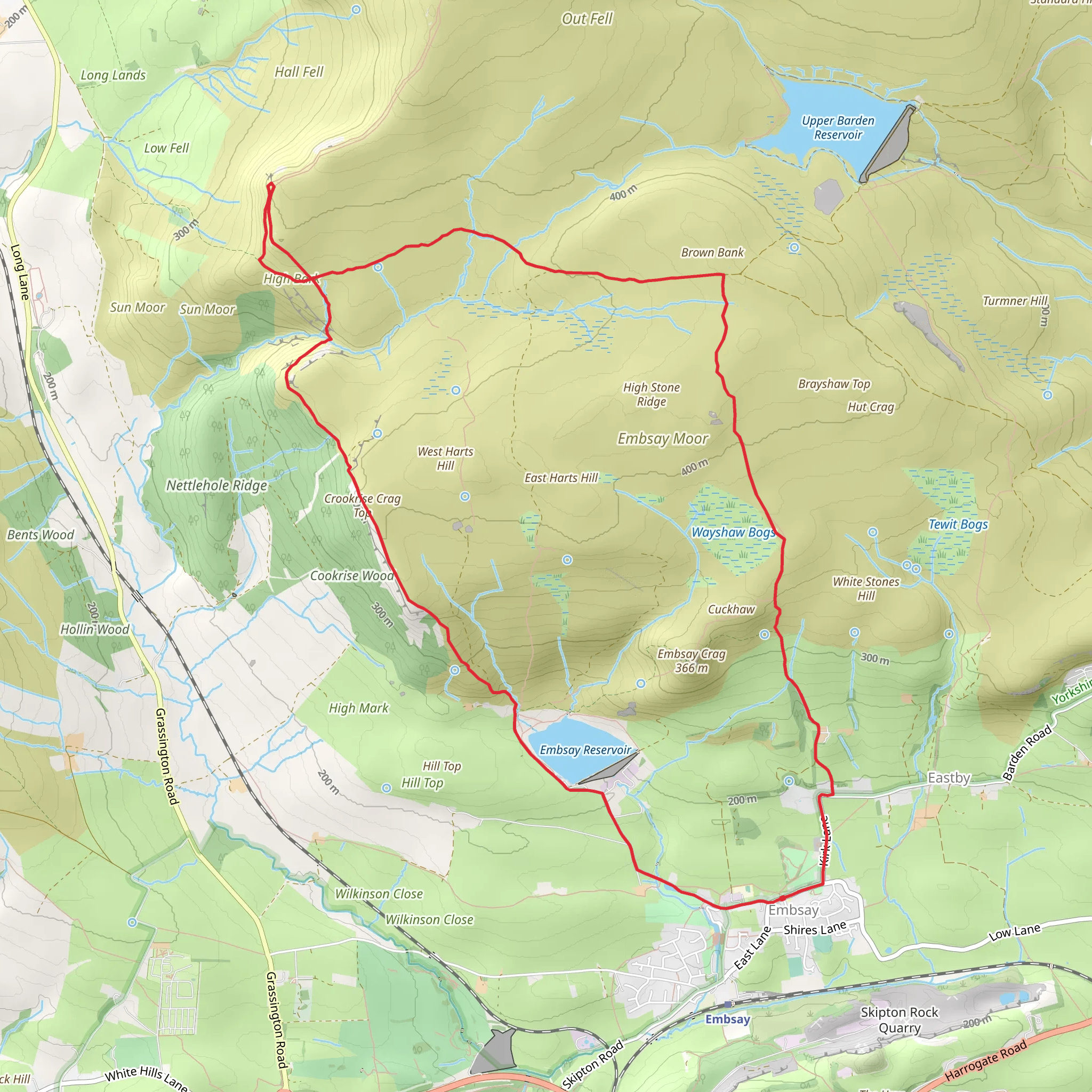 Embsay and Rylstone Cross Loop mobile static map