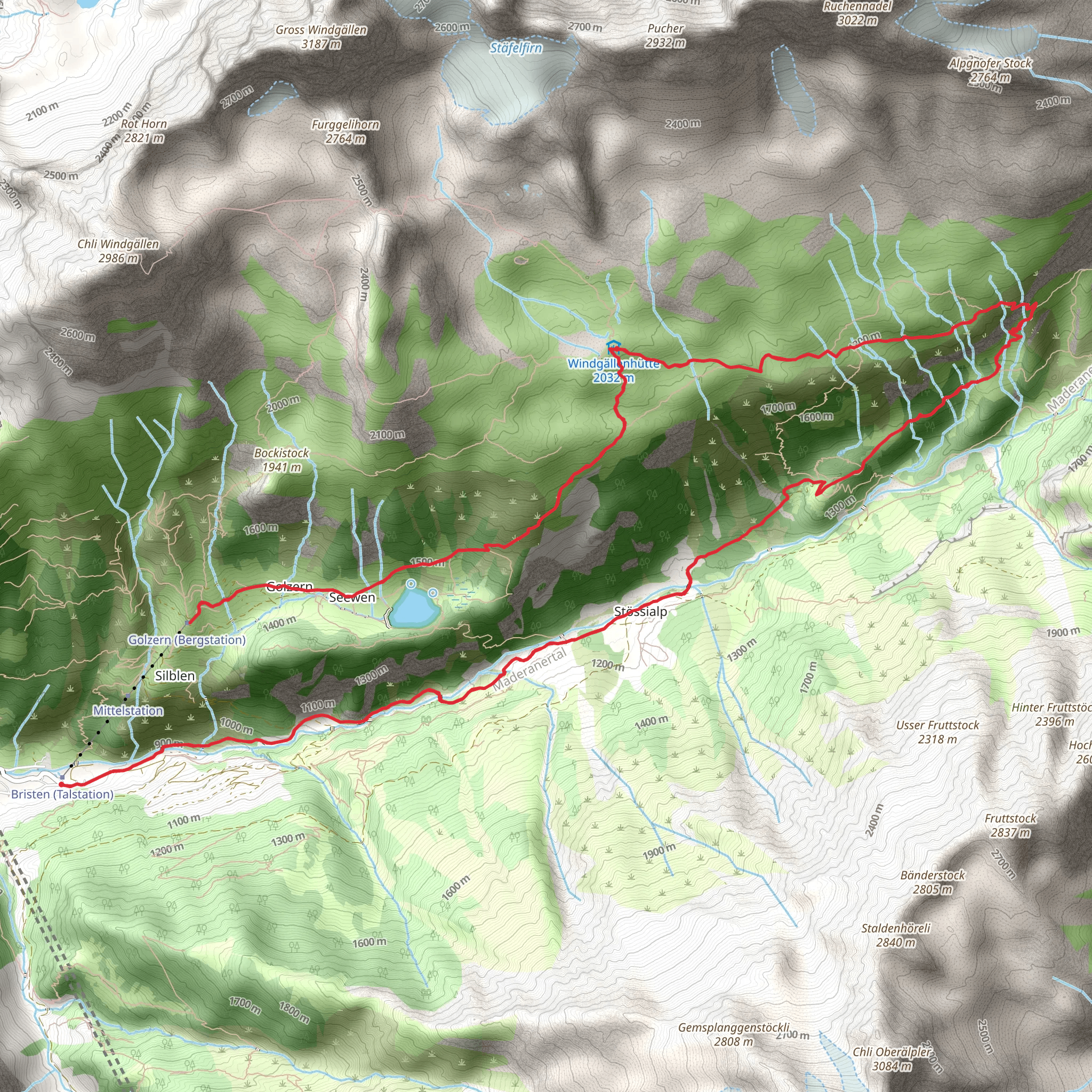 Höhenweg Maderanertal mobile static map