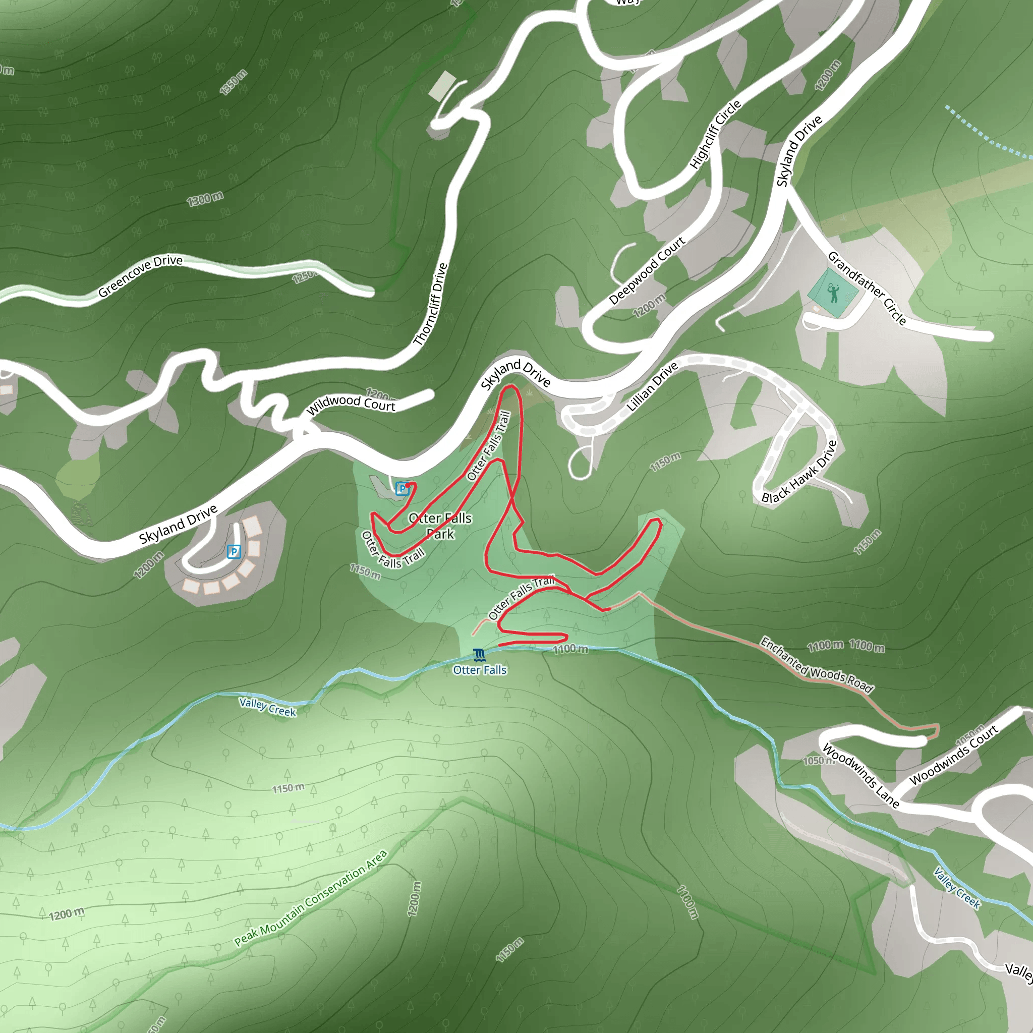 Otter Falls Loop mobile static map