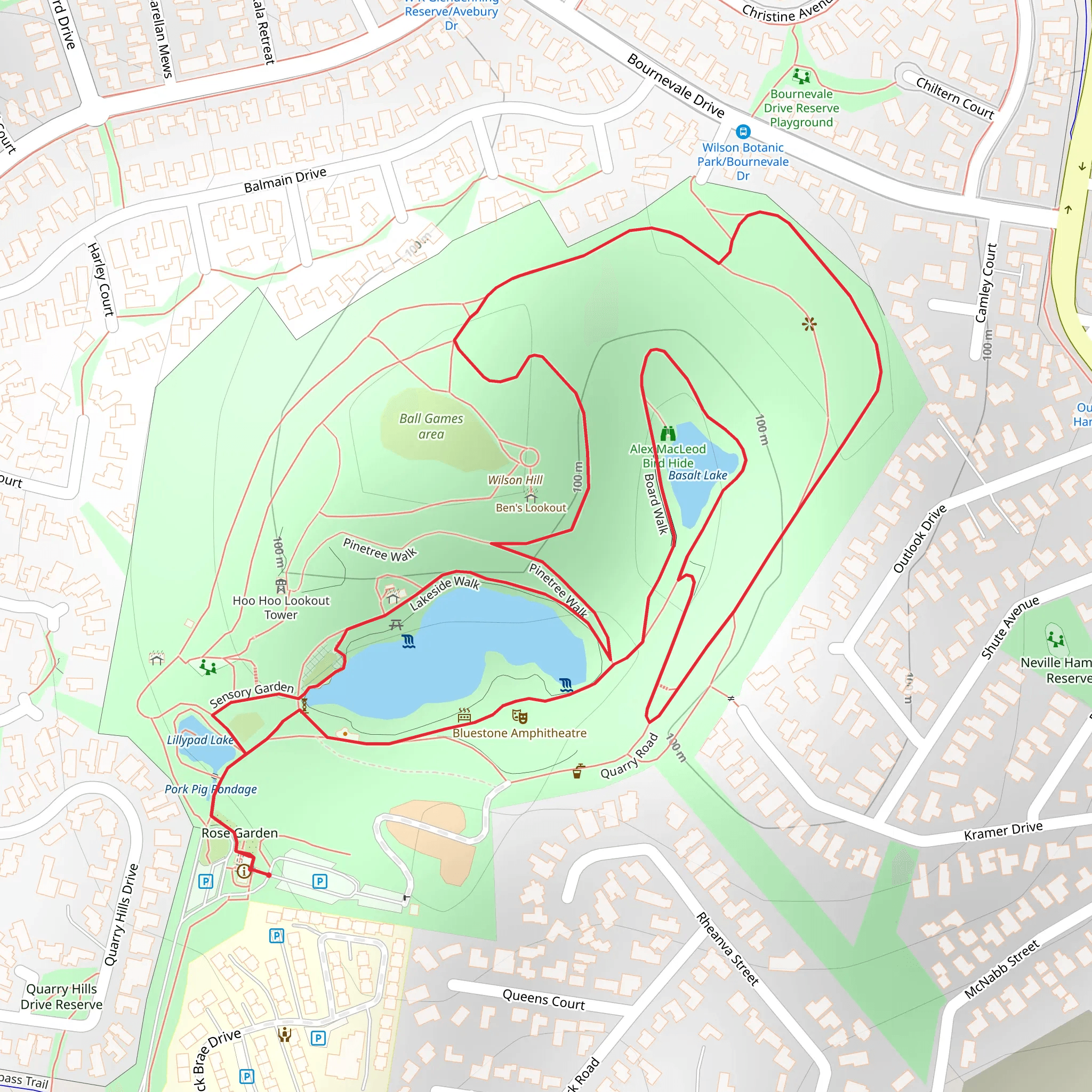 Wilson Botanic Park Walk mobile static map