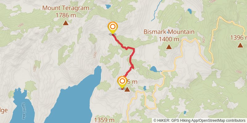 Mount St Helens Area Loops alt 1 Map