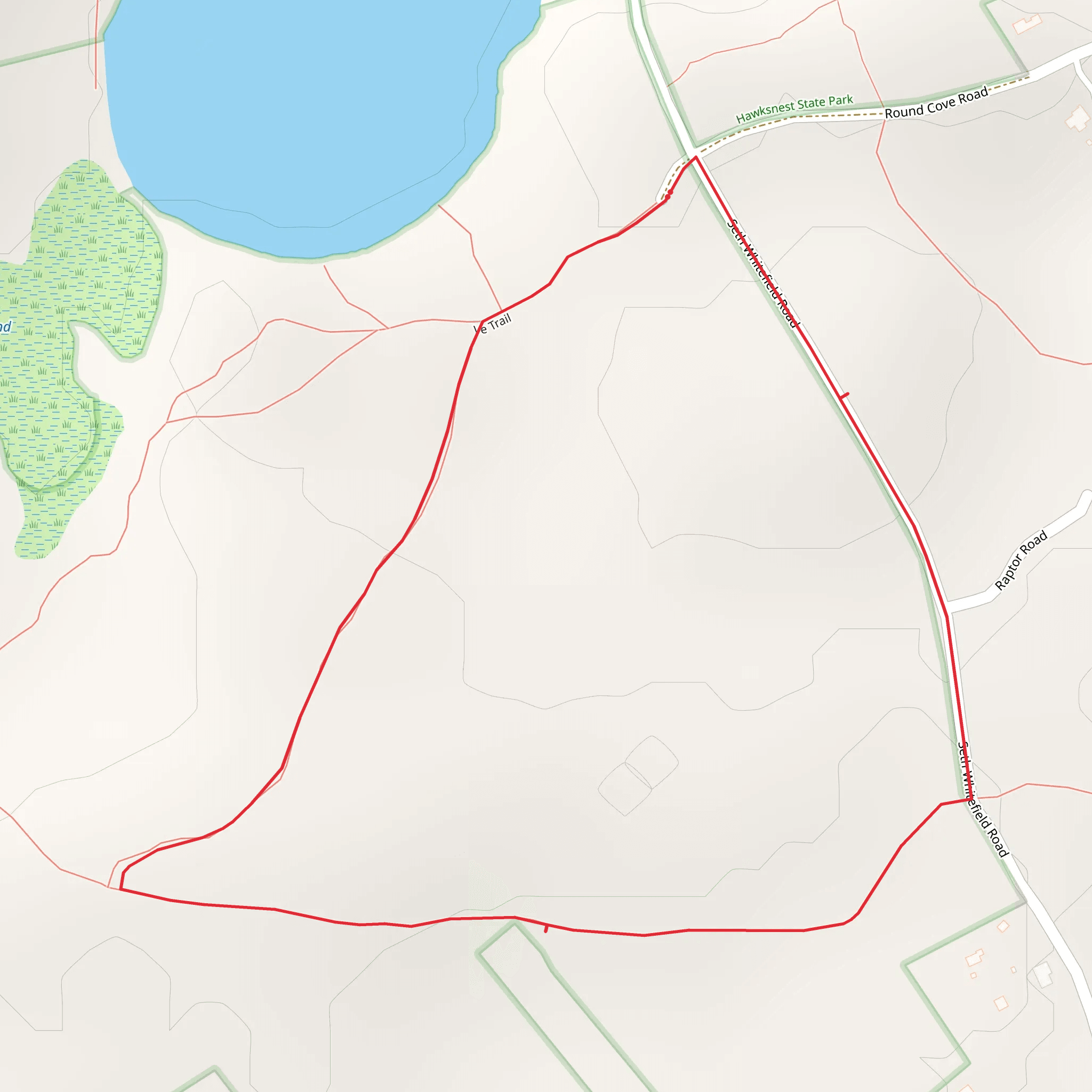 Hawksnest State Park Loop Trail mobile static map