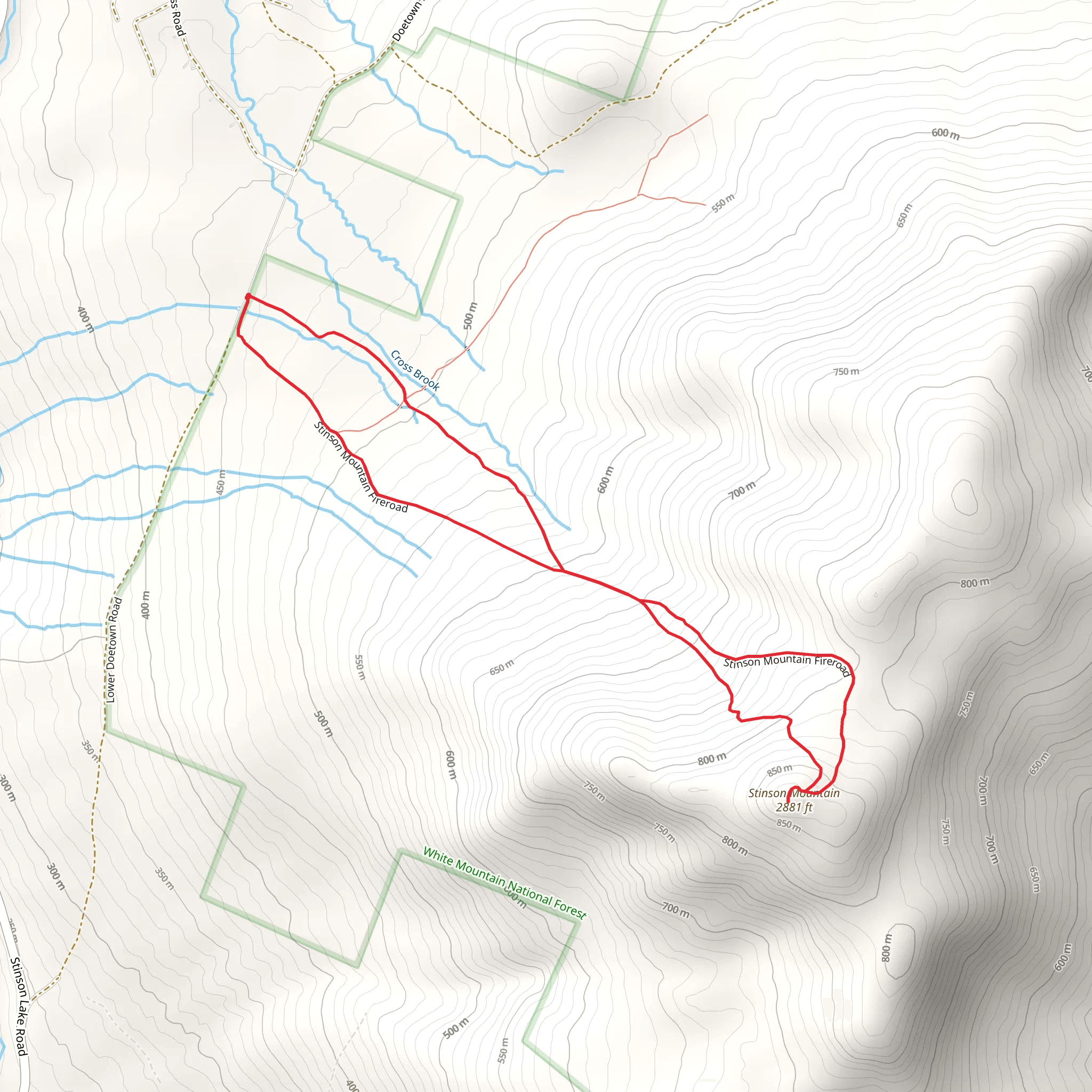 Stinson Mountain Trail mobile static map