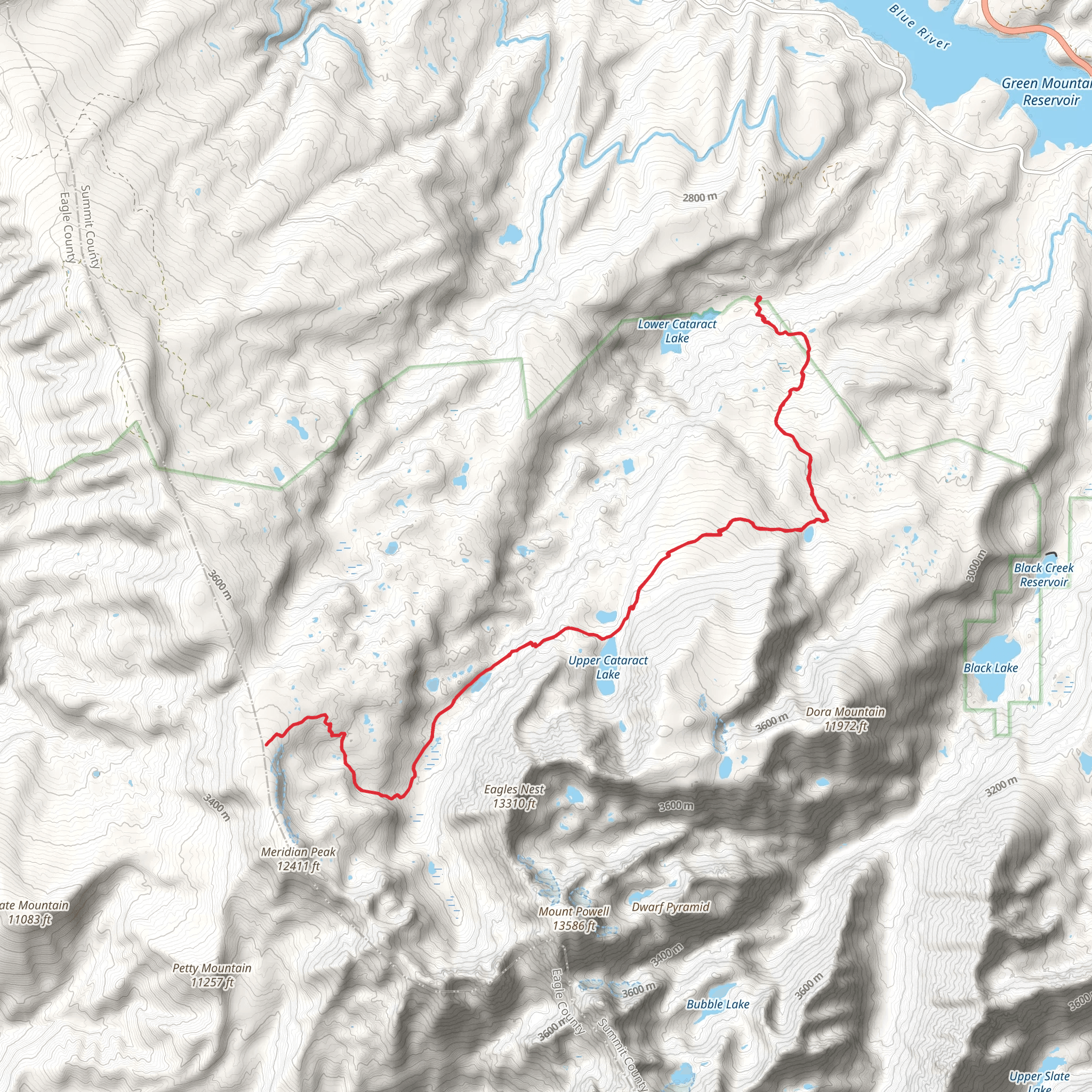 Surprise Lake, Upper Cataract and Mirror Lake Trail mobile static map