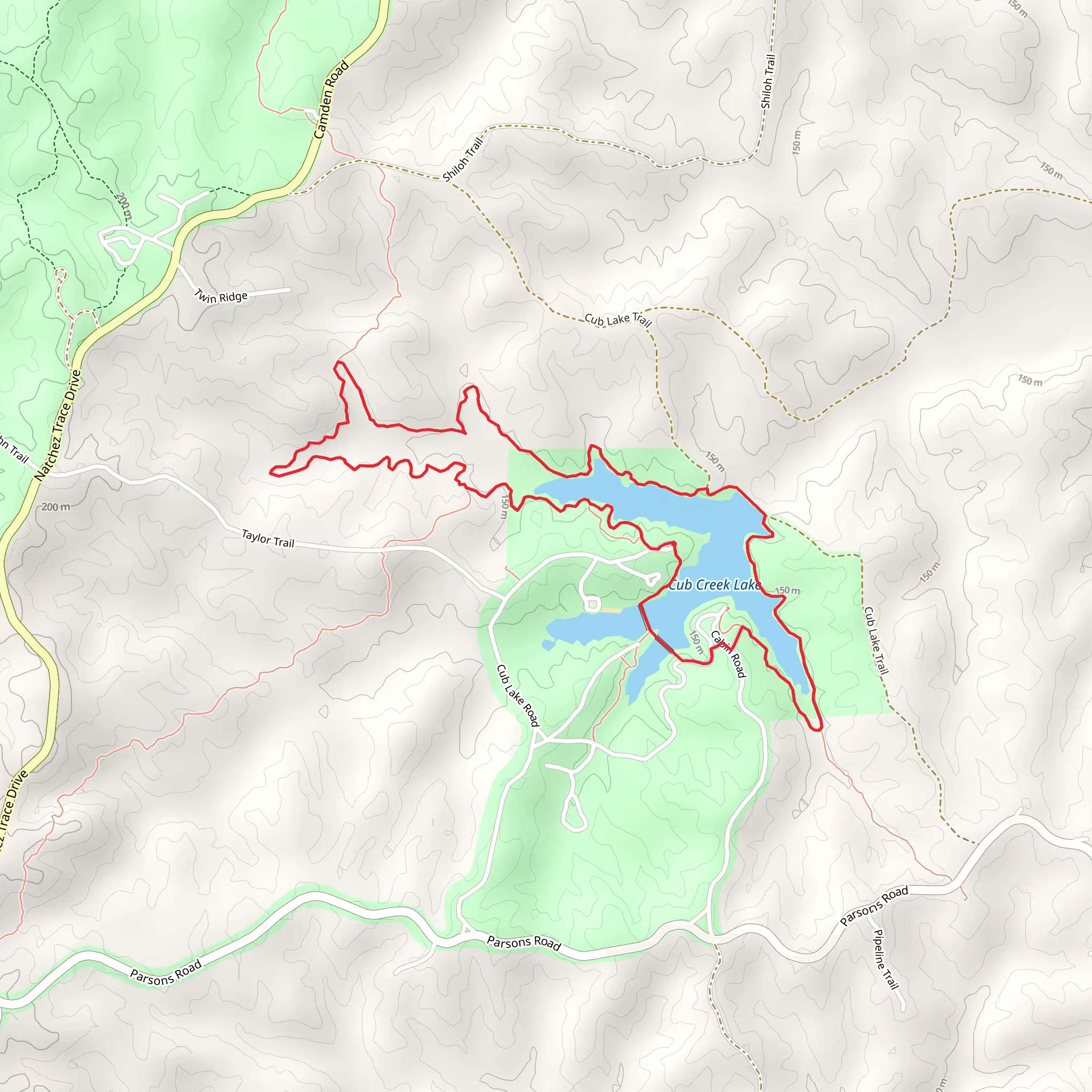 Cub Creek Lake Loop mobile static map
