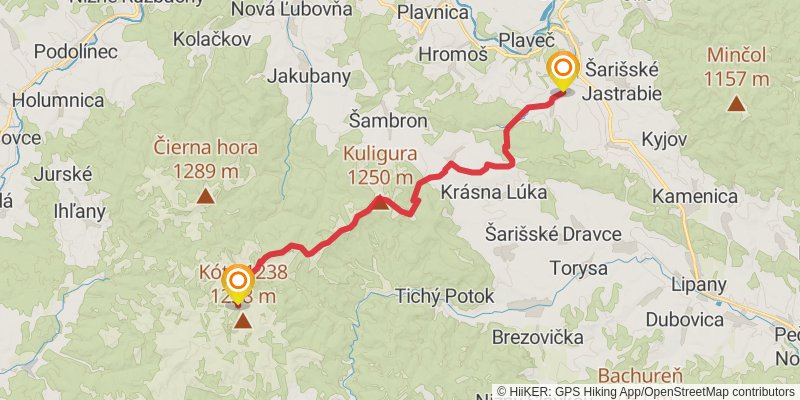 Trans Carpathian Hike stage 27 Map