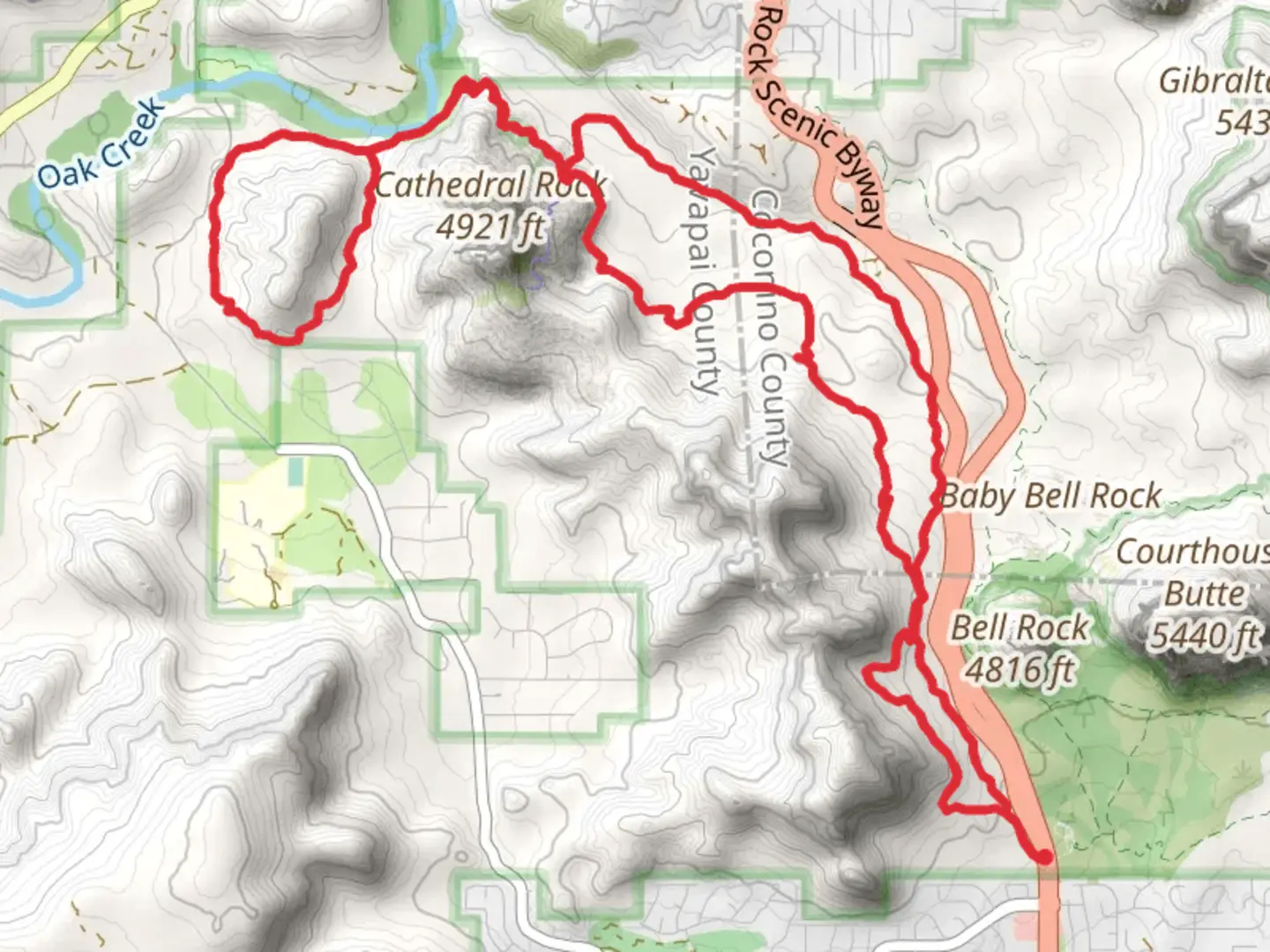 An image depicting the trail Slim Shady, Hermit and Baldwin Loop Trail and its surrounding area.