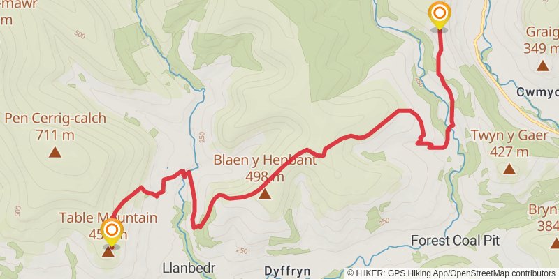 Cambrian Way alt 1 Map