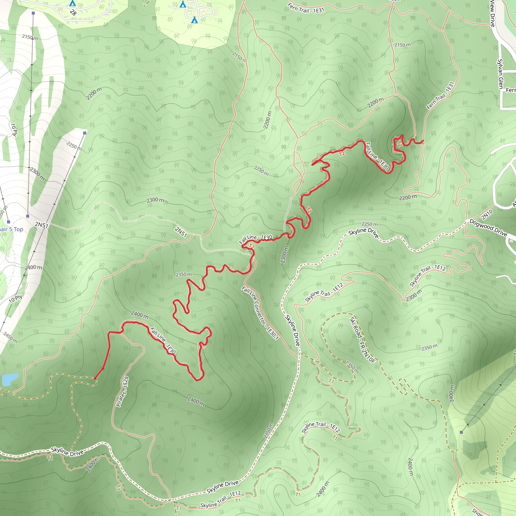 Fall Line Trail mobile static map
