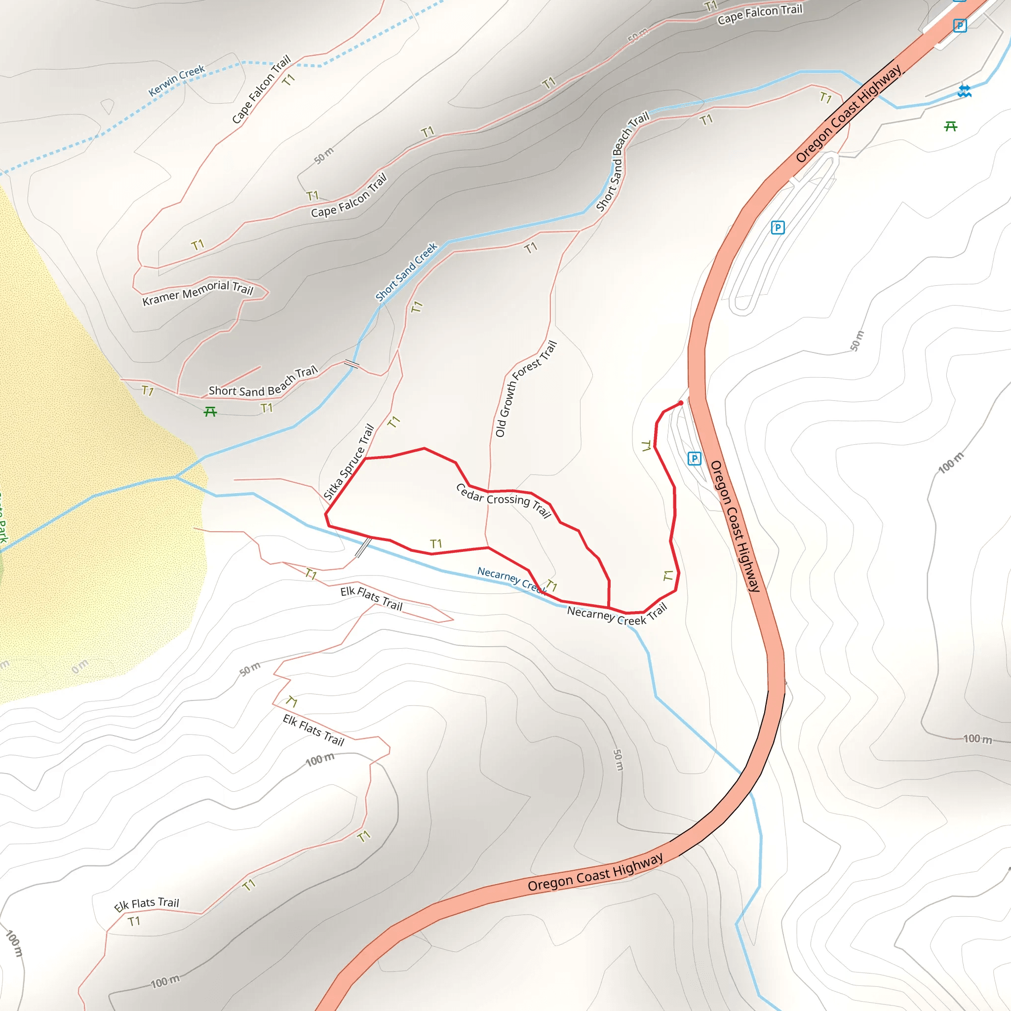 Necarney Creek Loop Trail mobile static map