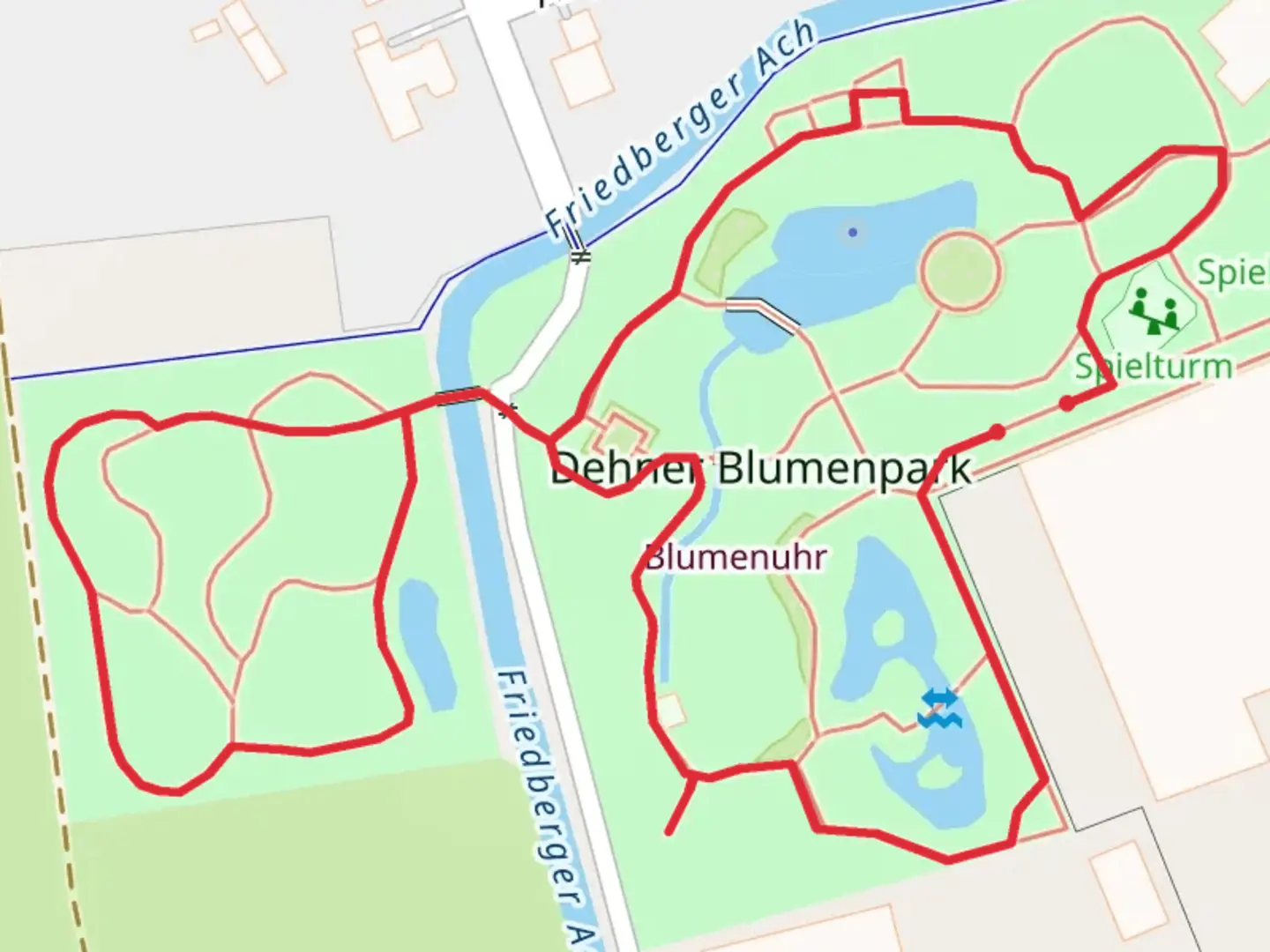 An image depicting the trail Dehner Blumenpark Loop and its surrounding area.