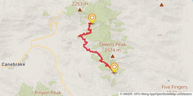 Pacific Crest Trail - Central California stage 2 Map