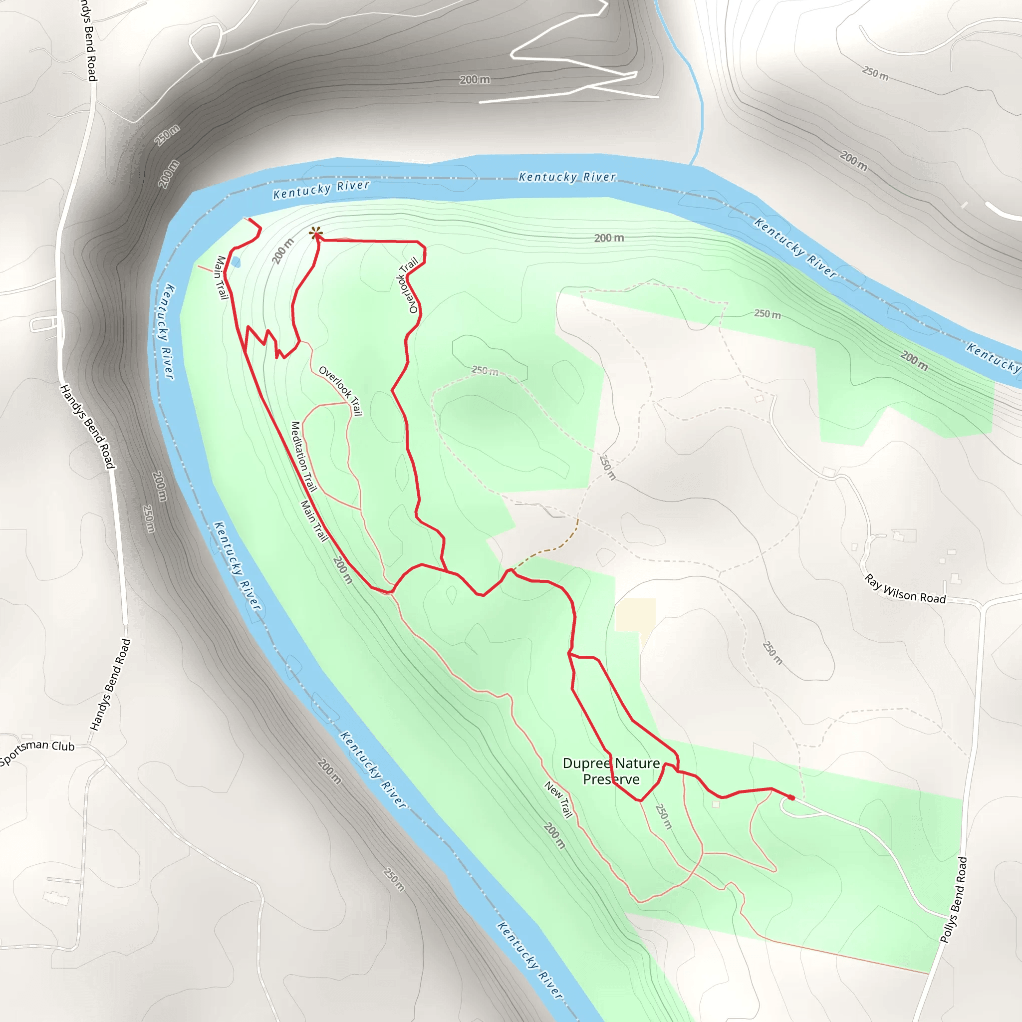 Dupree Nature Preserve, Main and Overlook Loop Trail mobile static map