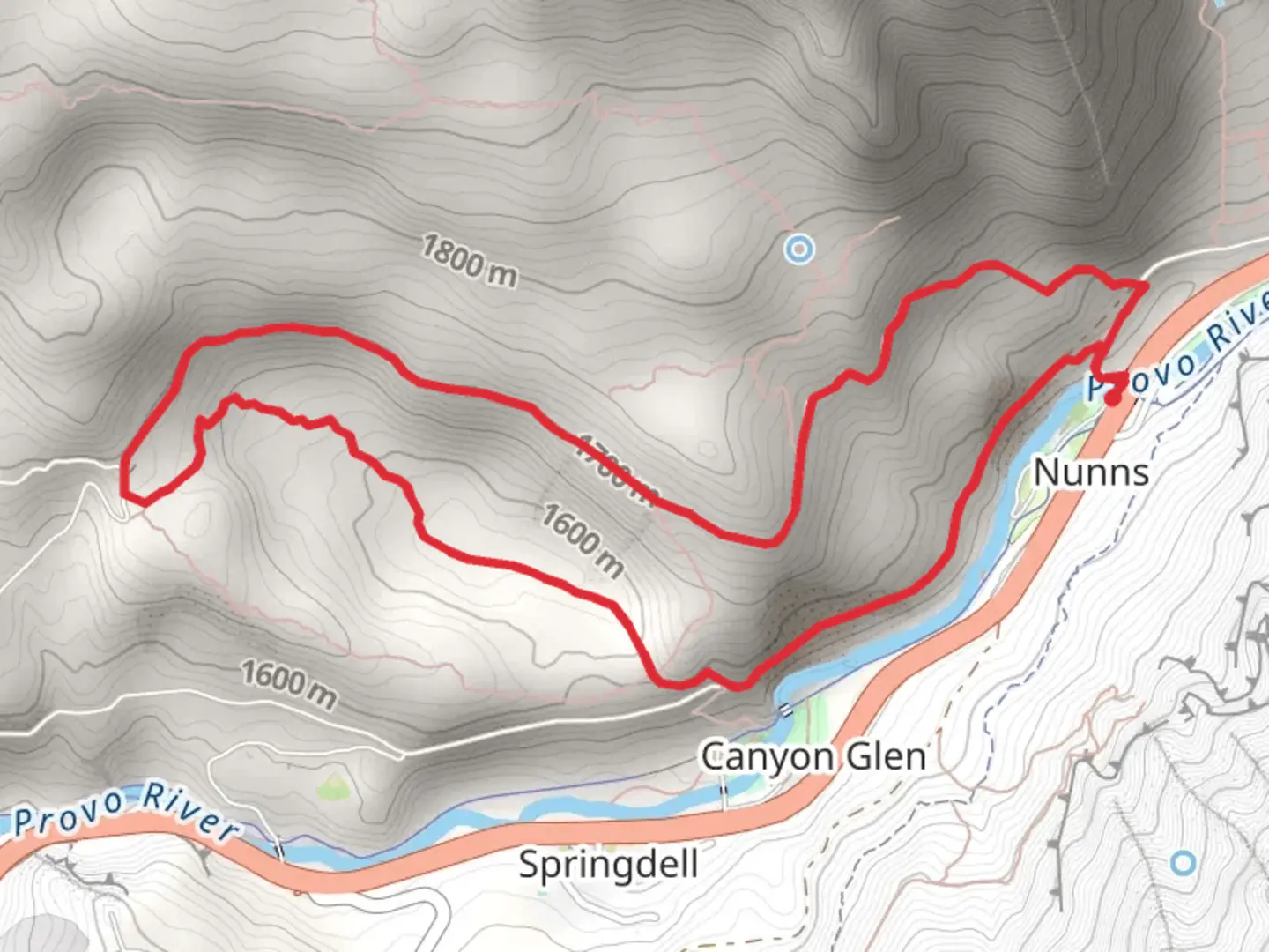 An image depicting the trail Alta Ditch Road and Johnson Hole Loop and its surrounding area.