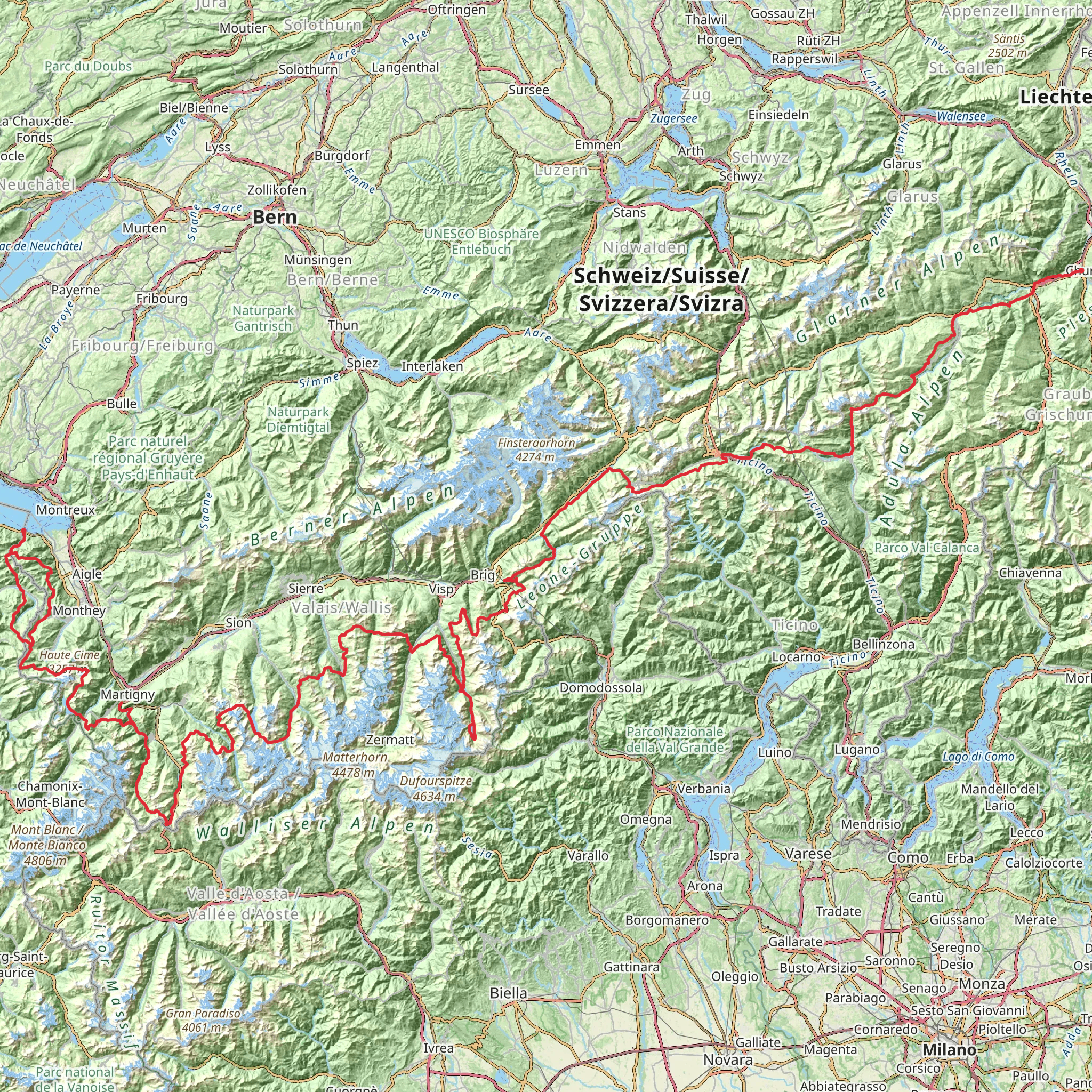 Alpenpässe-Weg mobile static map