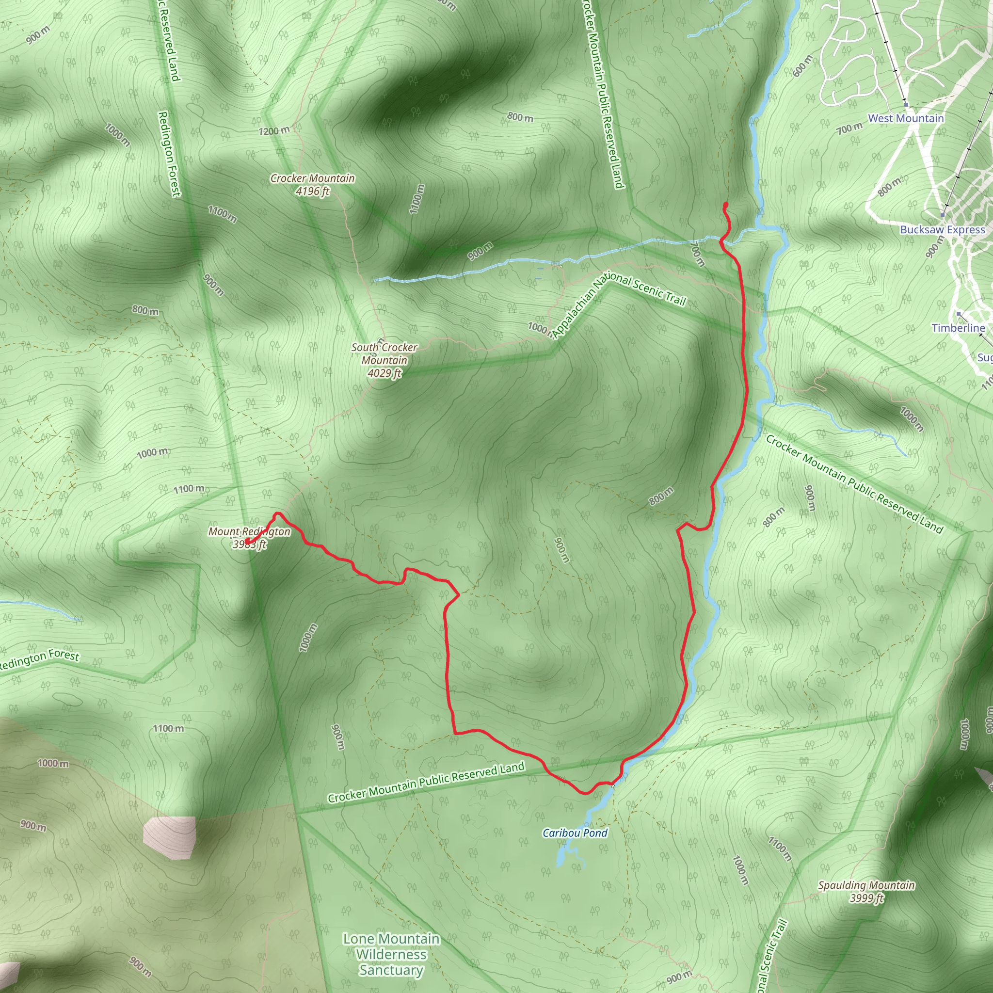 Mount Redington Trail mobile static map