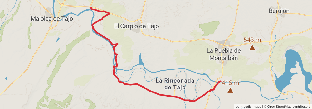 GR 113 Camino Natural del Tajo stage 27 Map