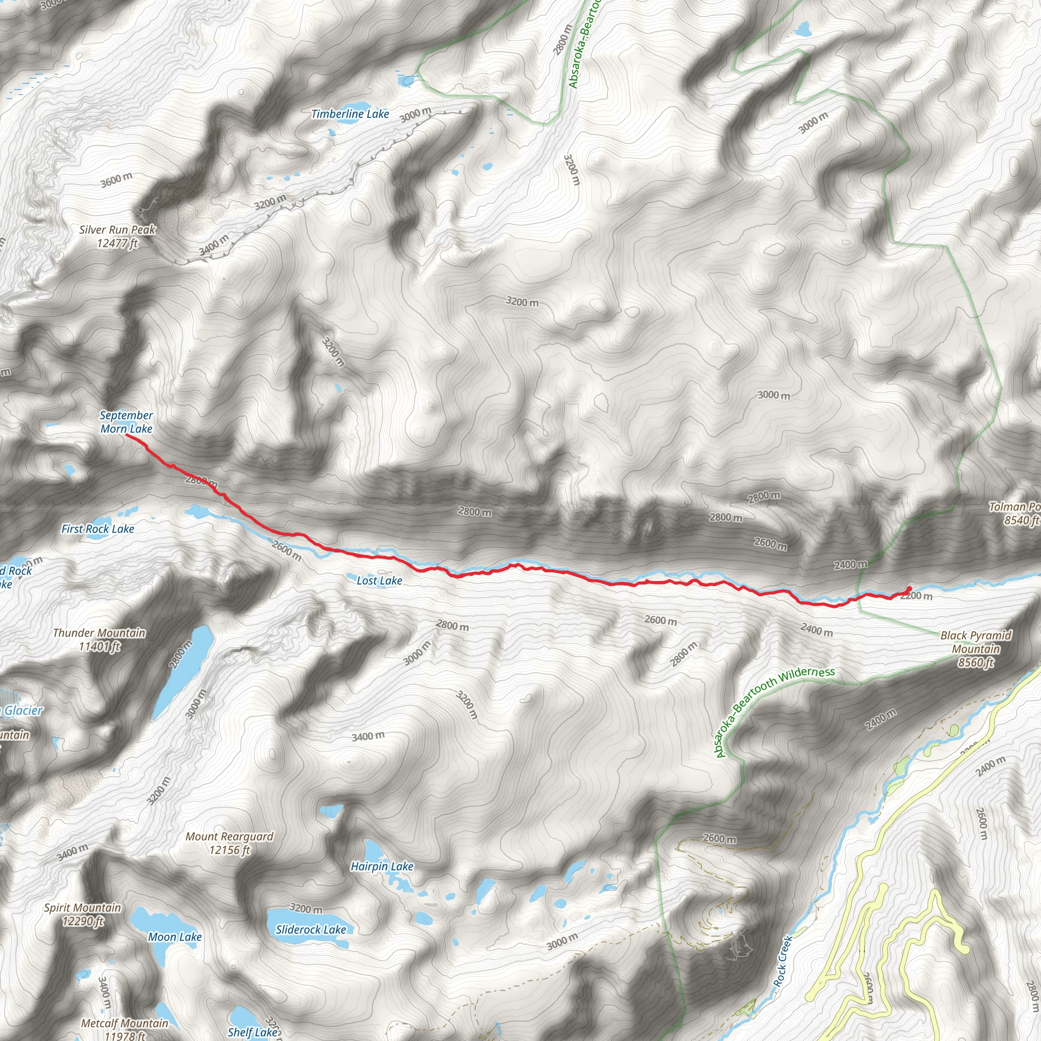 September Morn Lake via Lake Fork Trail mobile static map