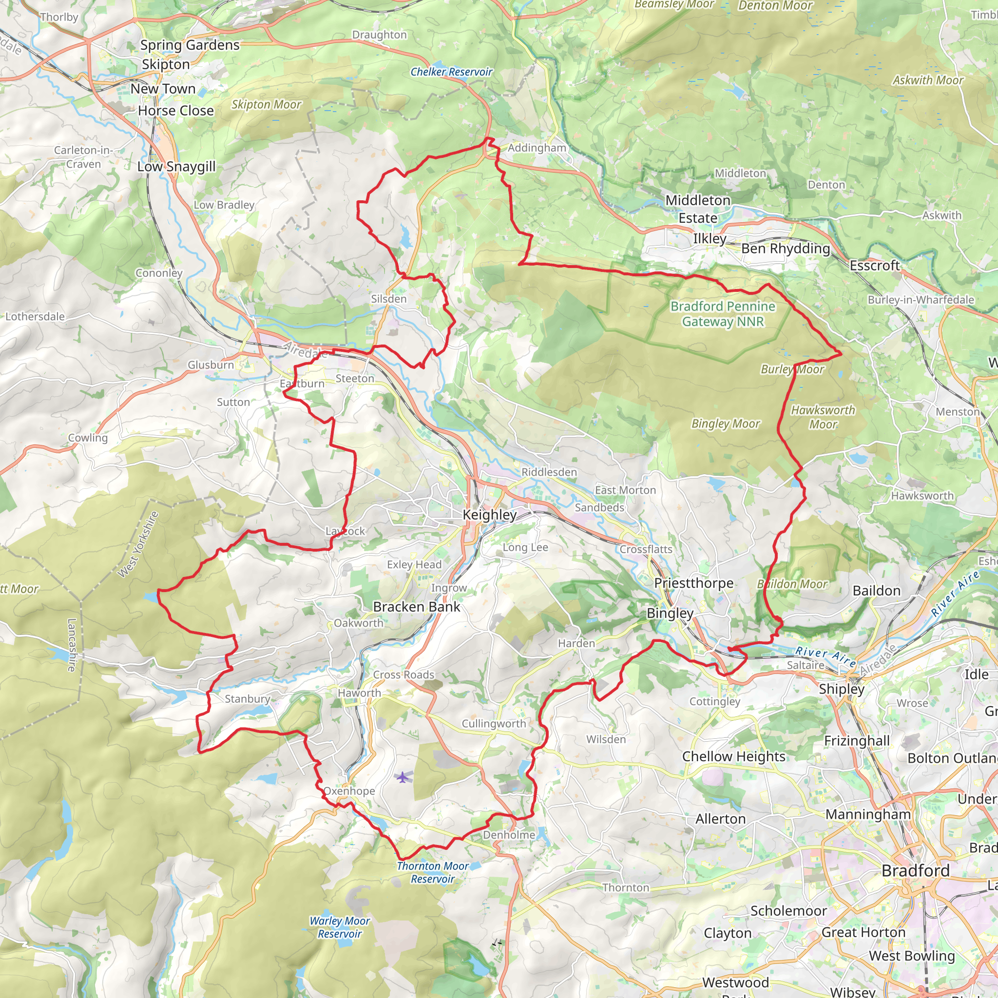 Millennium Way from Baildon in Bradford mobile static map