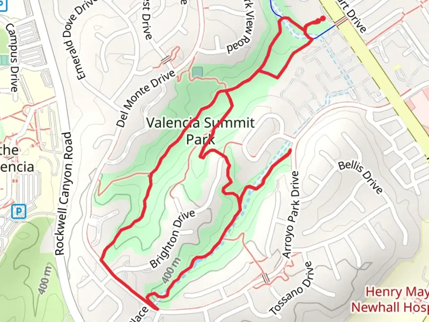 An image depicting the trail Valencia Summit Park Loop and its surrounding area.