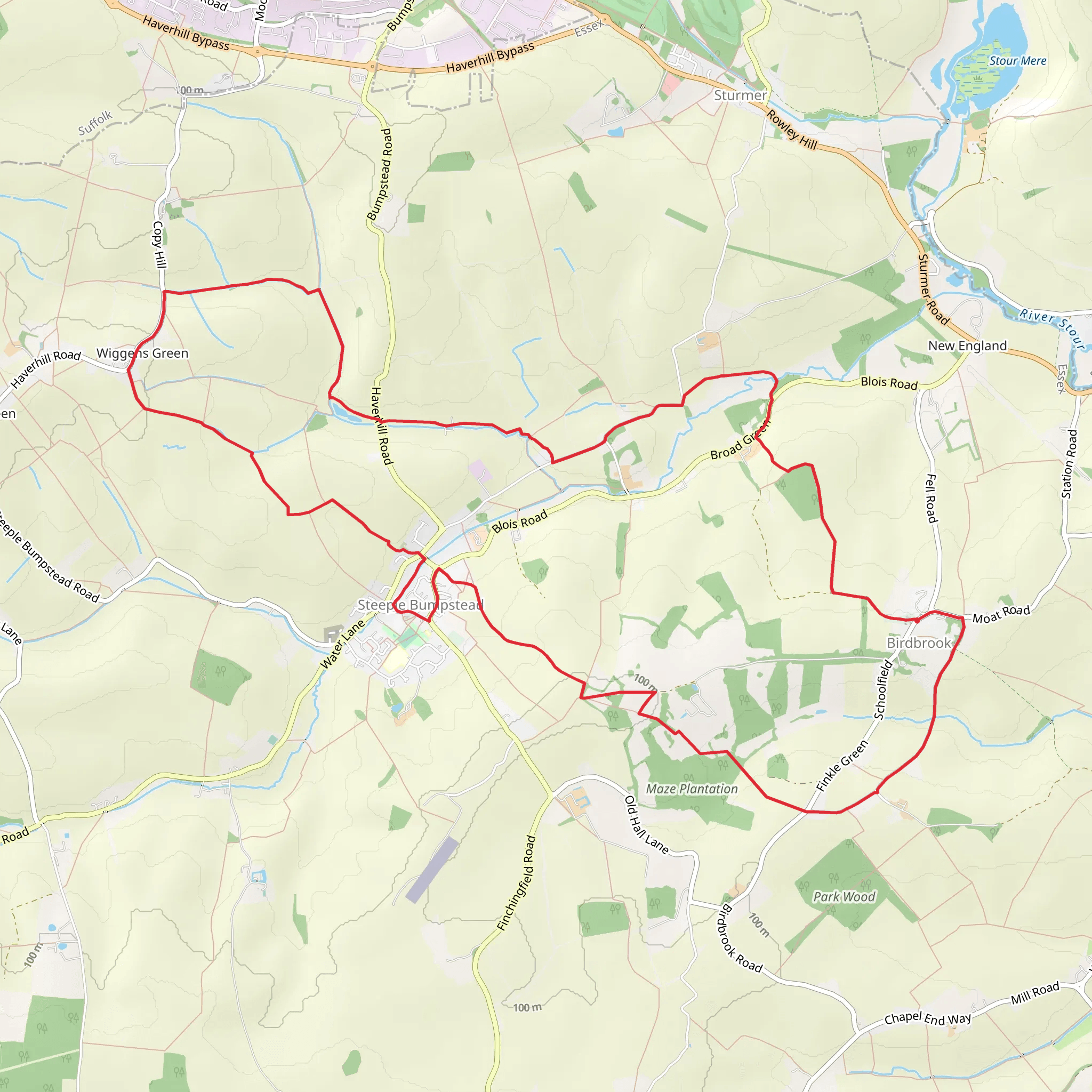 Steeple Bumpstead Country Park Loop mobile static map