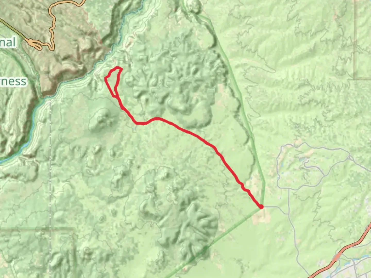 An image depicting the trail Chino Mesa Loop and its surrounding area.