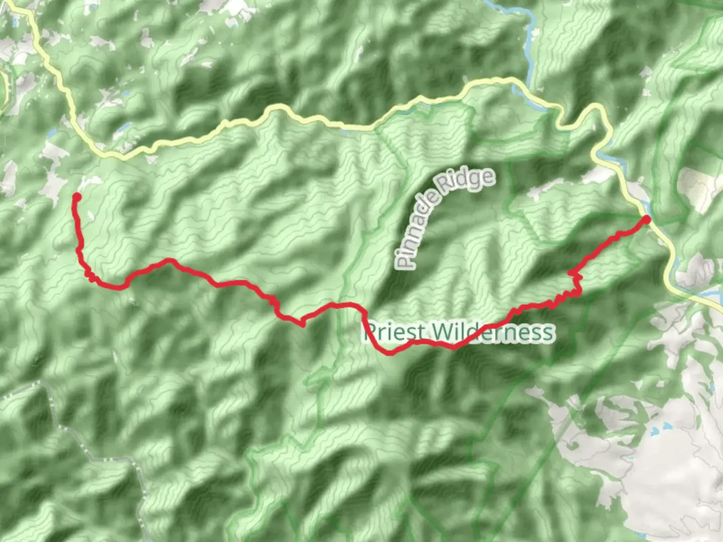 An image depicting the trail Cripple Creek, The Priest via Appalachian Trail and its surrounding area.