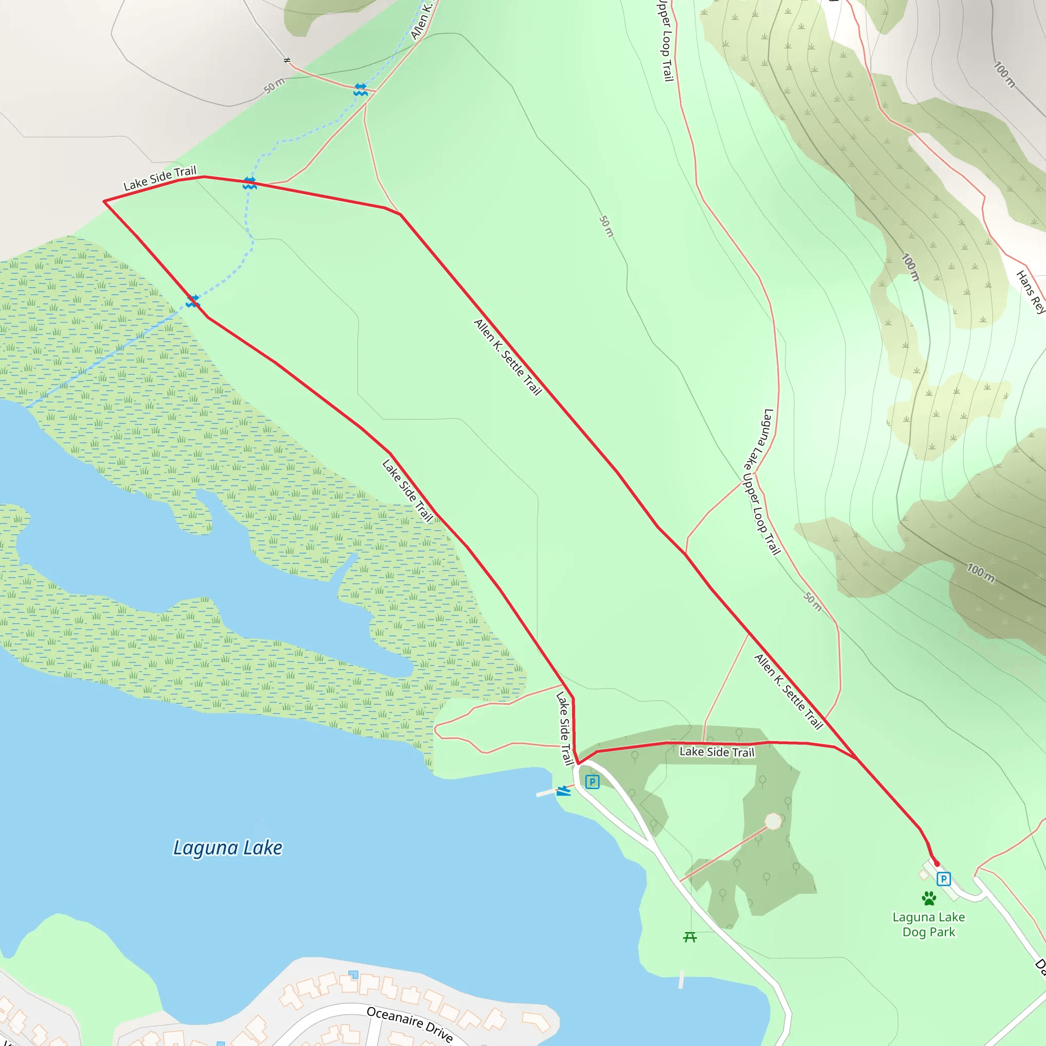 Allen K Settle Trail and Lake Side Trail Loop mobile static map