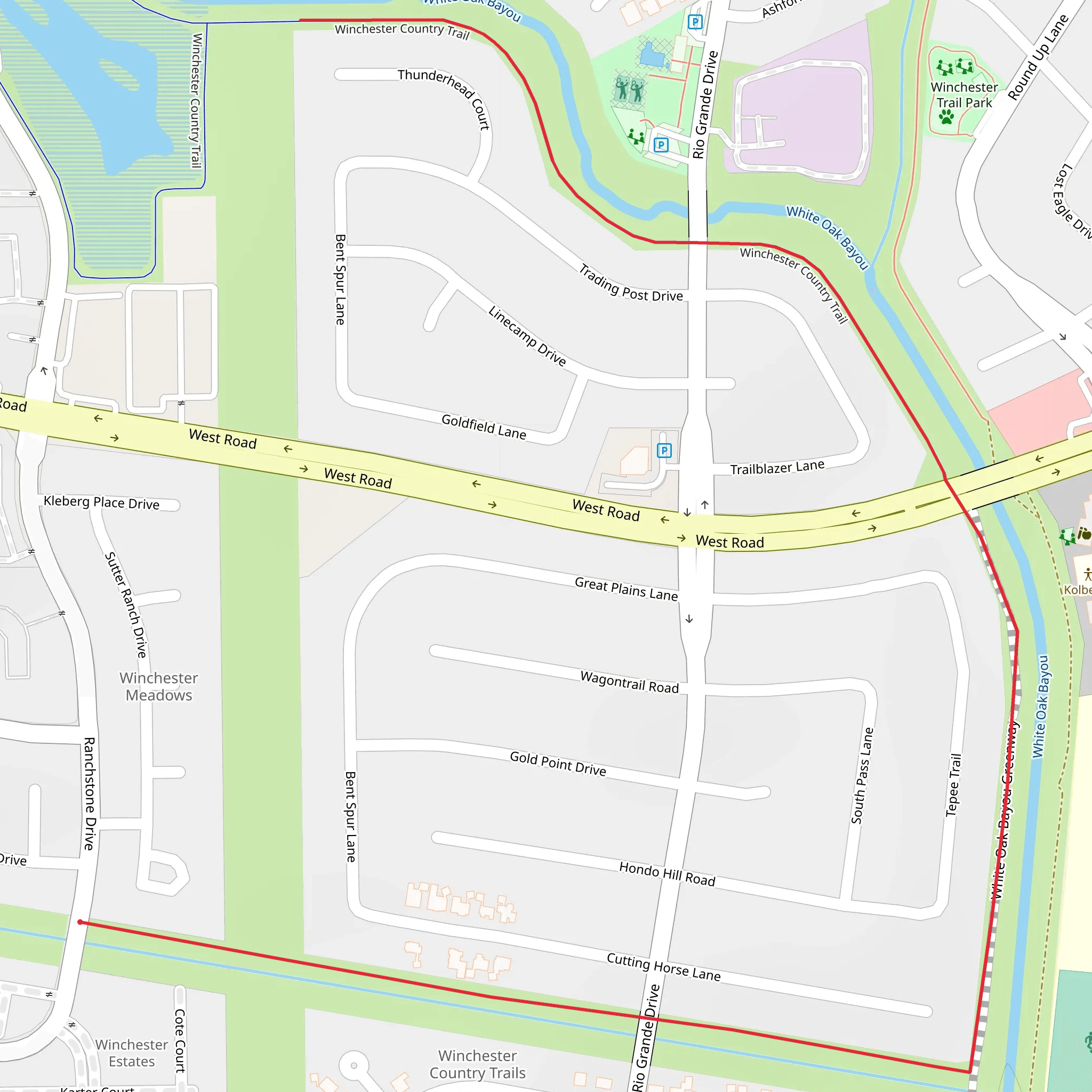 Winchester Country Walking Trail mobile static map