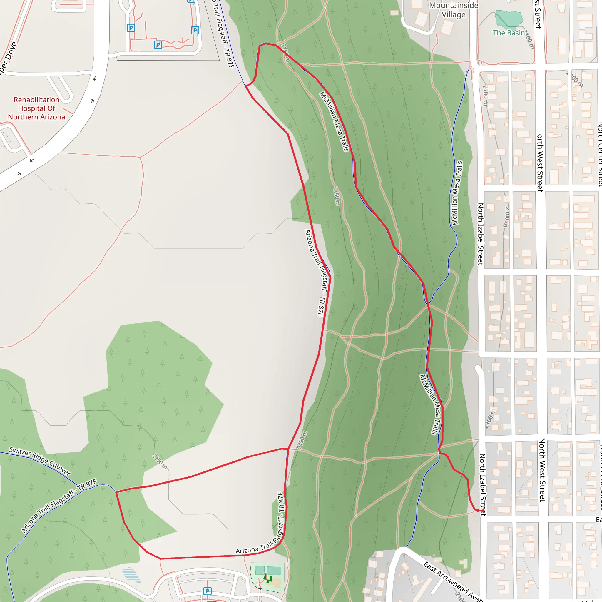 Arizona Trail Flagstaff Walk mobile static map