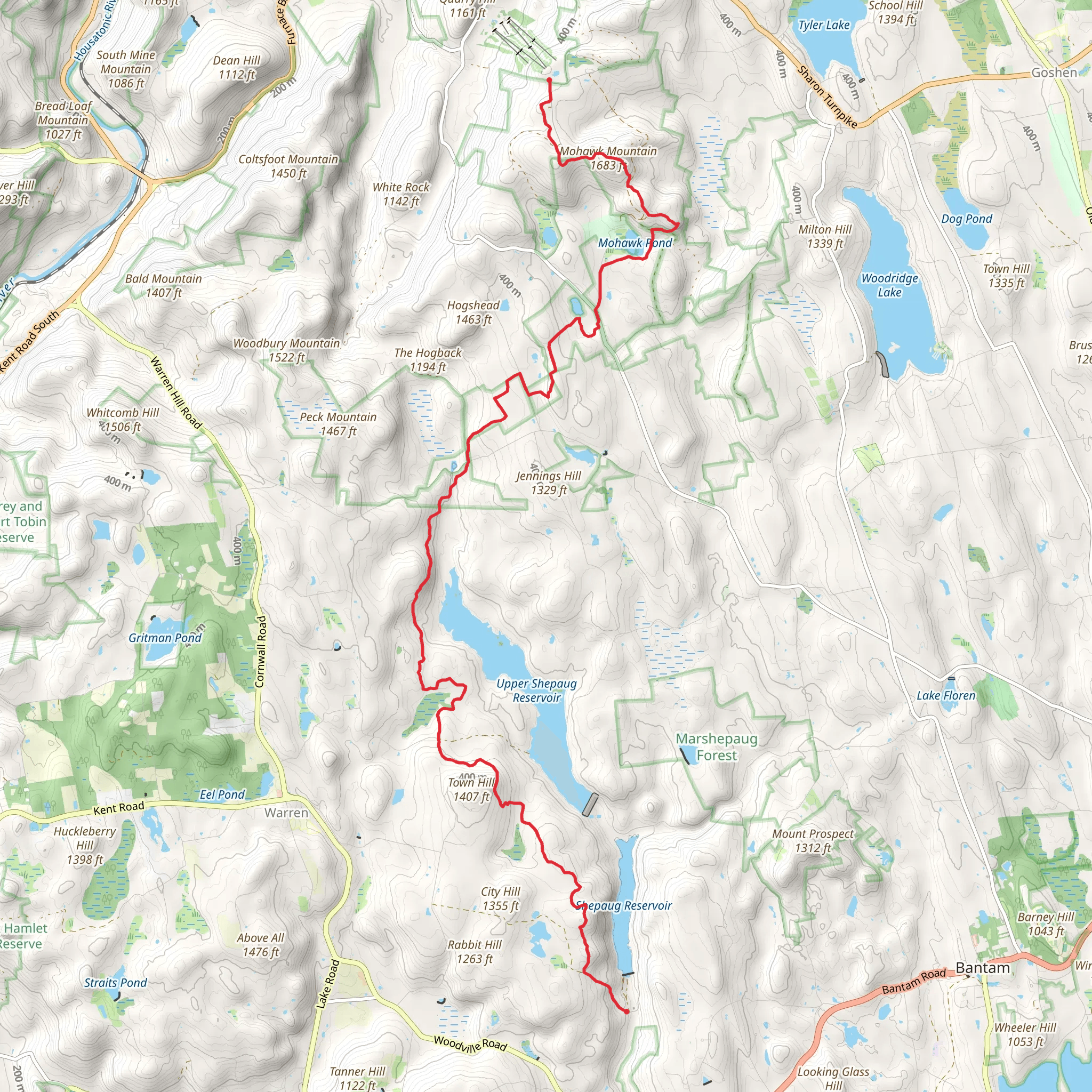 Mattatuck Trail - North mobile static map