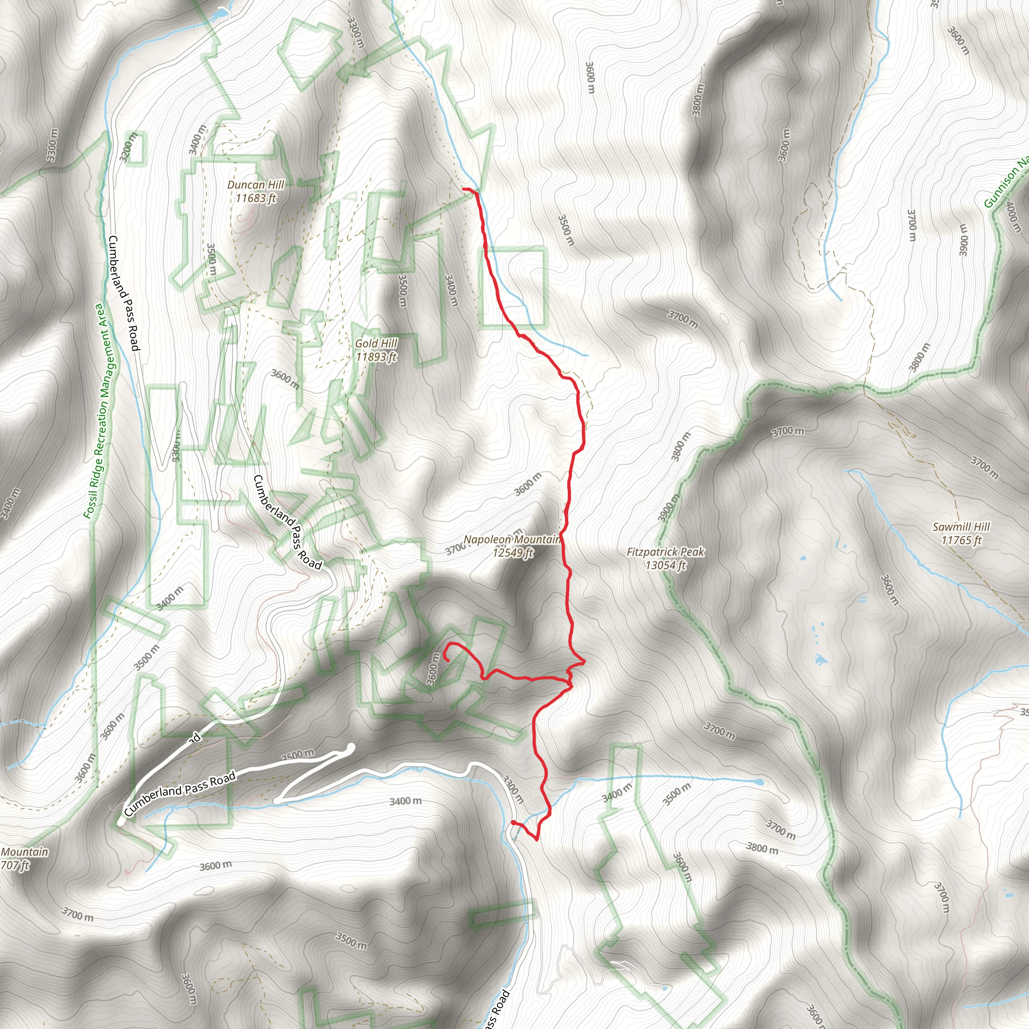 Napolean Pass Trail mobile static map
