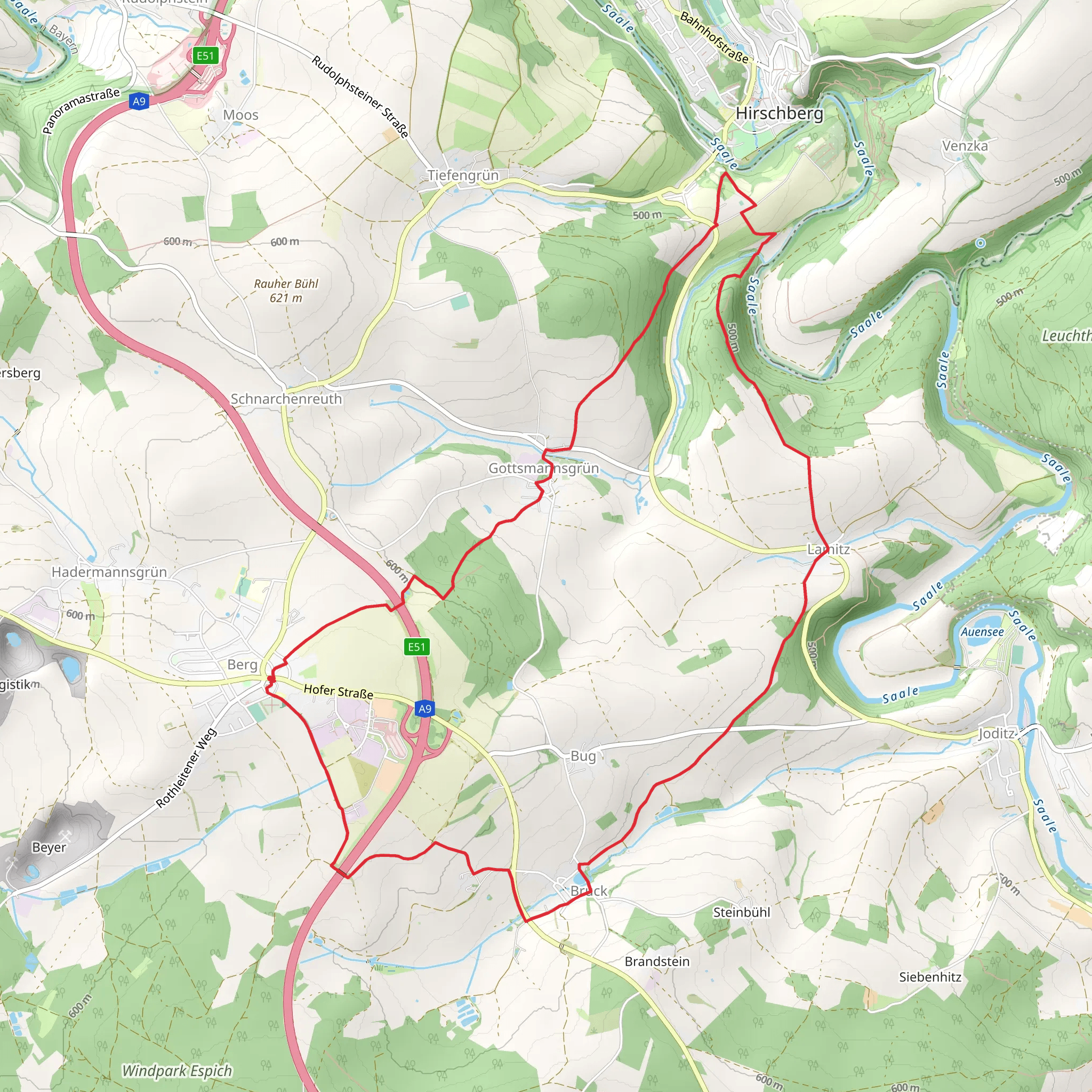 Handschuster Weg and Buechig Weg mobile static map