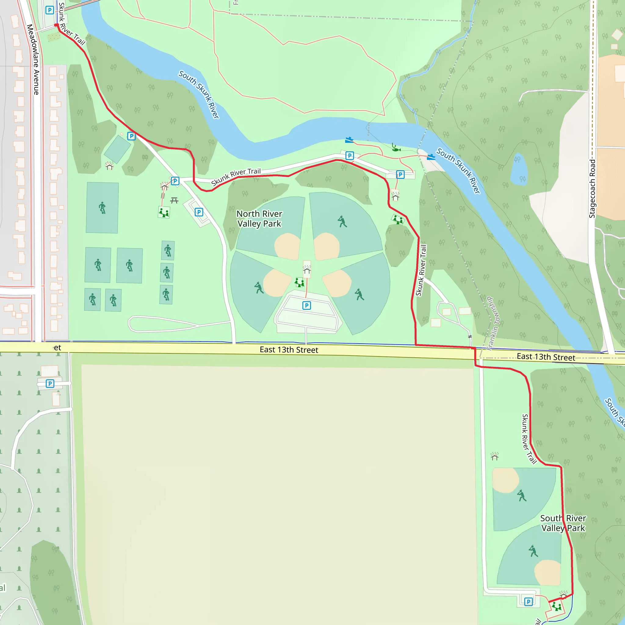 Skunk River Trail mobile static map