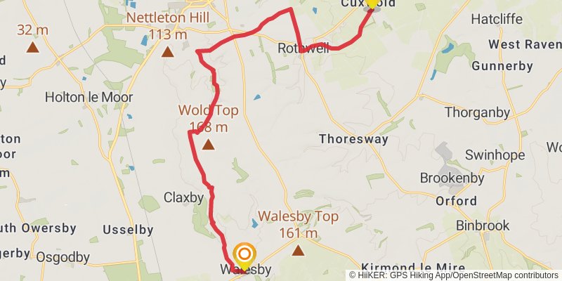 Lincs Wold Way stage 5 Map