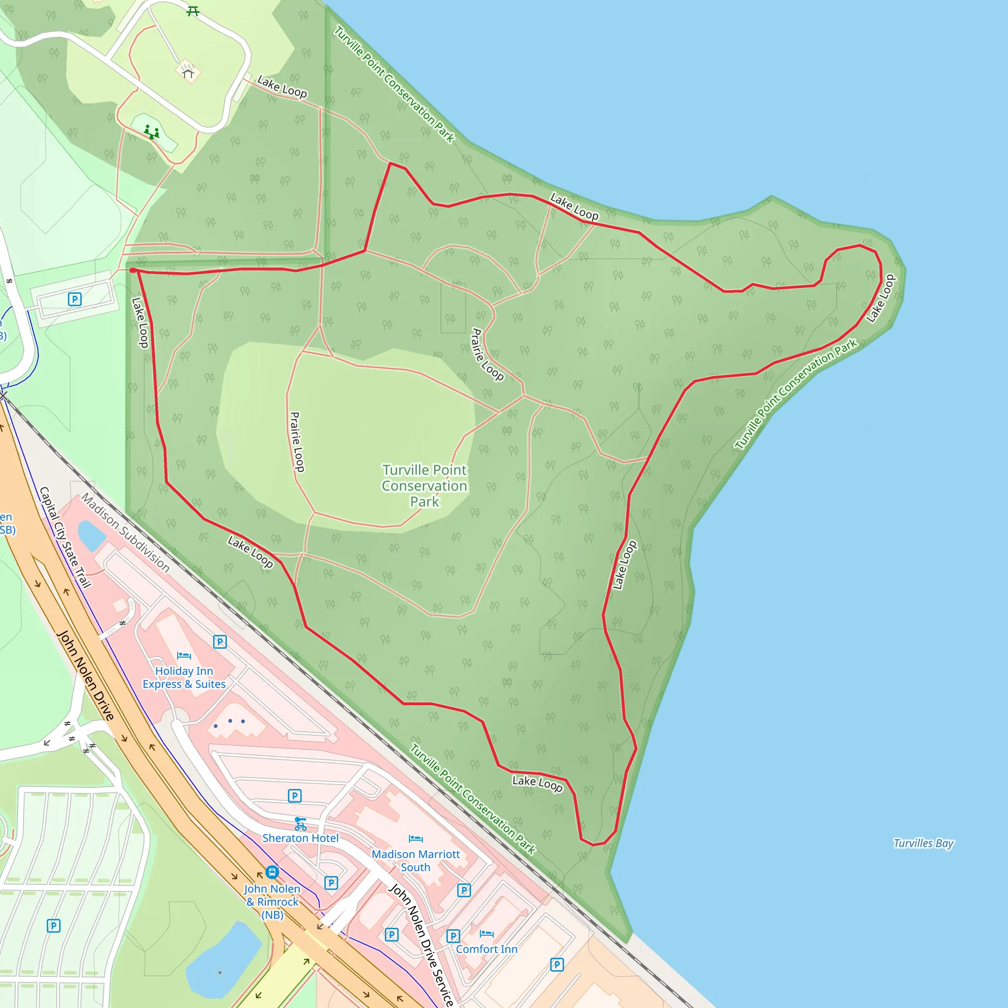 Lake Loop near Turville Bay mobile static map