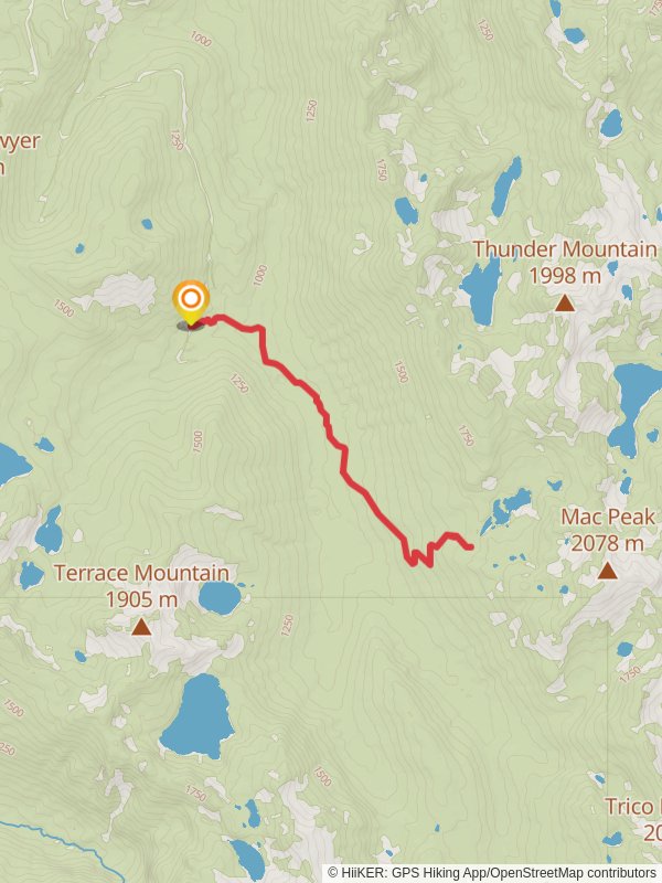 Deception Lakes via Deception Creek Trail mobile static map